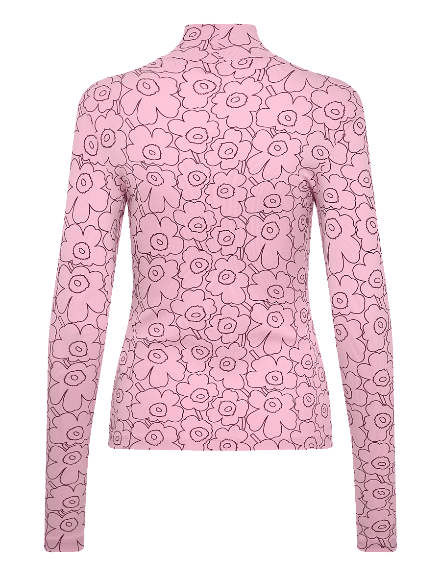 Marimekko - SOLMIA PIIRTO UNIKKO - kõrge kaelusega džemprid - light pink, wine red - 2