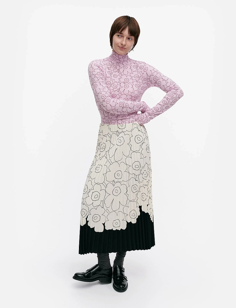 Marimekko - SOLMIA PIIRTO UNIKKO - kõrge kaelusega džemprid - light pink, wine red - 0