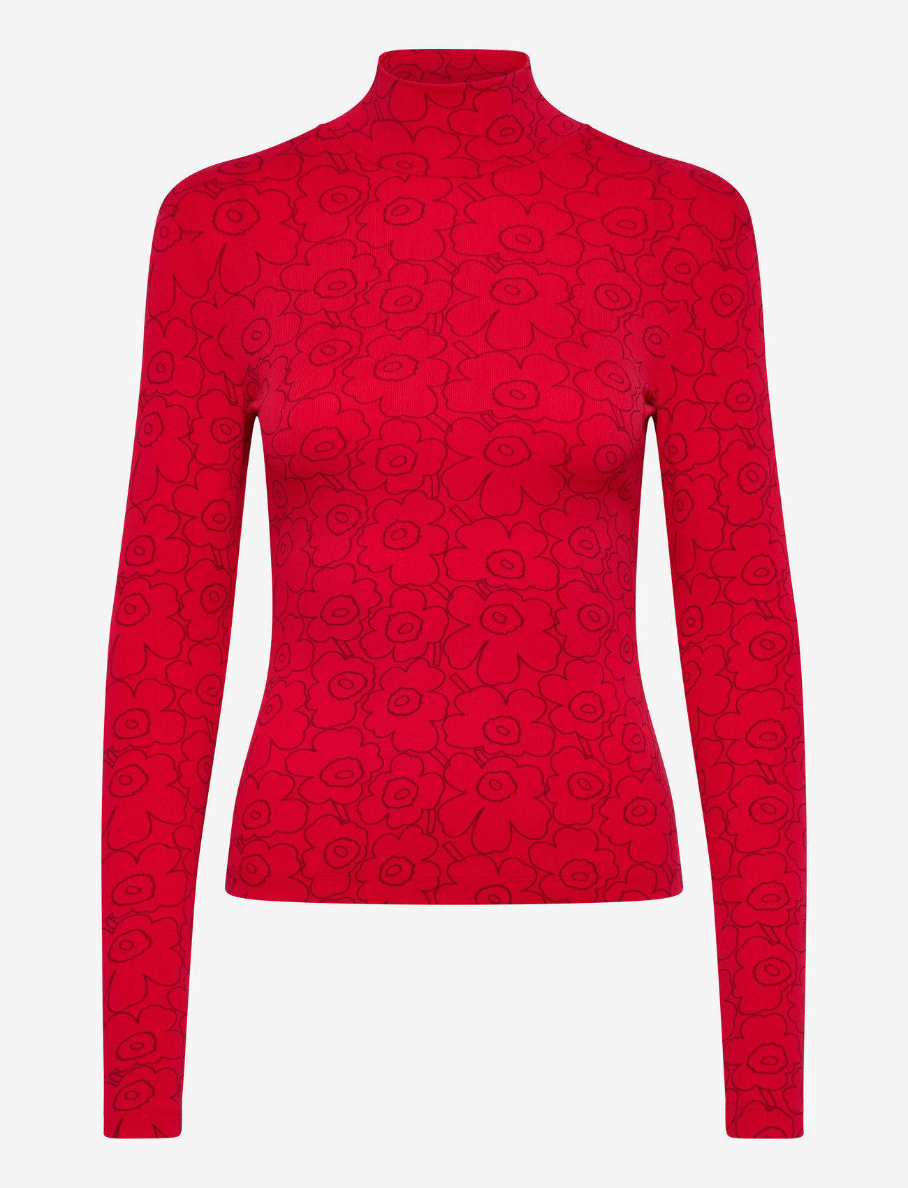 Marimekko - SOLMIA PIIRTO UNIKKO - kõrge kaelusega džemprid - red, wine red - 1