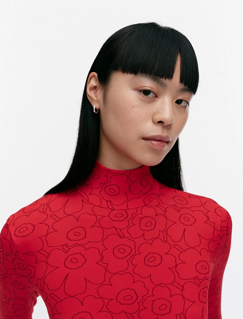 Marimekko - SOLMIA PIIRTO UNIKKO - rollkragenpullover - red, wine red - 4
