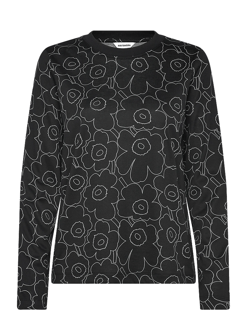 Marimekko - SEKUNTI PIIRTO UNIKKO - långärmade toppar - black, grey - 1