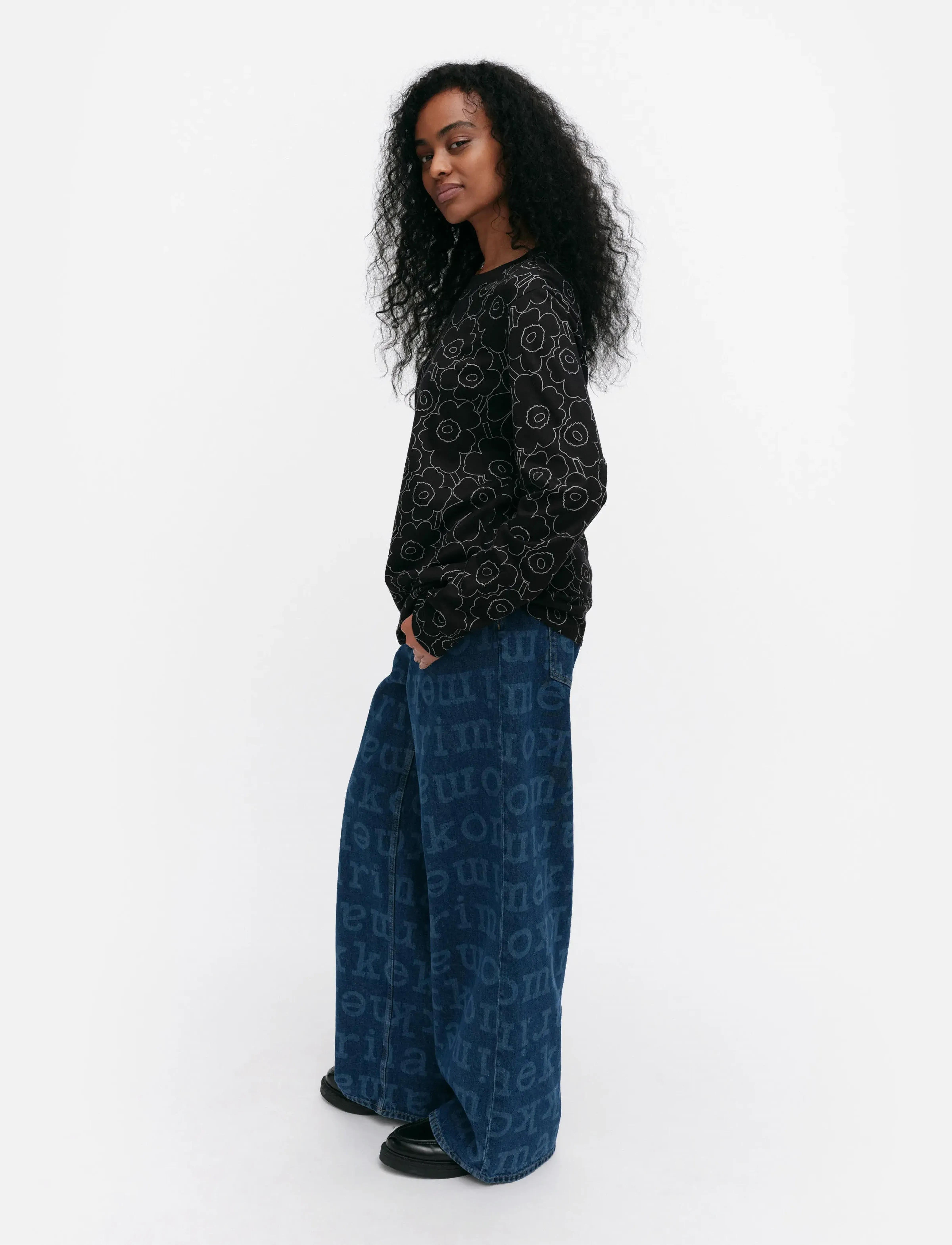 Marimekko - SEKUNTI PIIRTO UNIKKO - long-sleeved tops - black, grey - 4