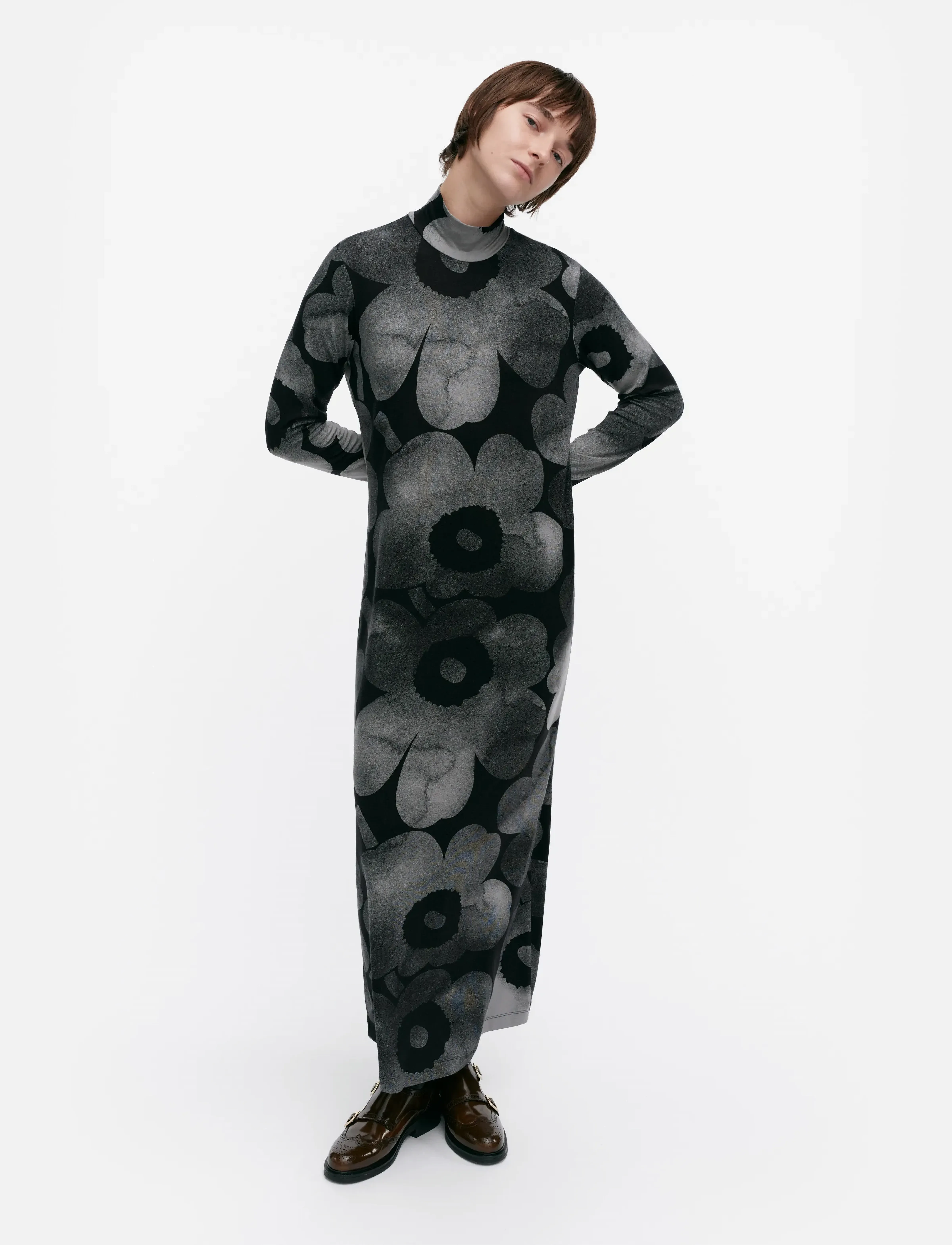 Marimekko - OIVI AKVARELLI UNIKKO - maxi-jurken - dark grey, black - 0