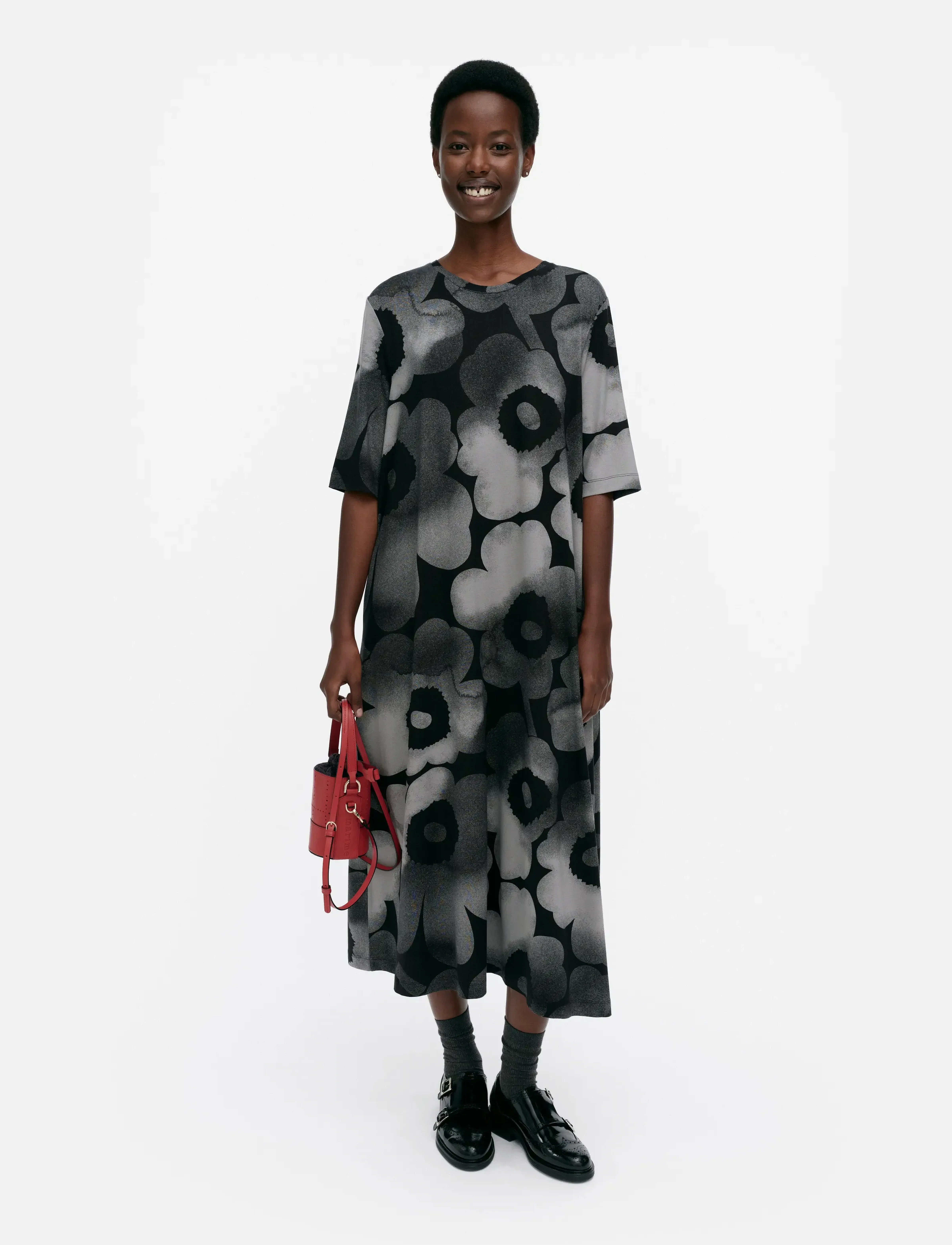 Marimekko RENTO AKVARELLI UNIKKO - Kjoler - DARK GREY, BLACK / grey