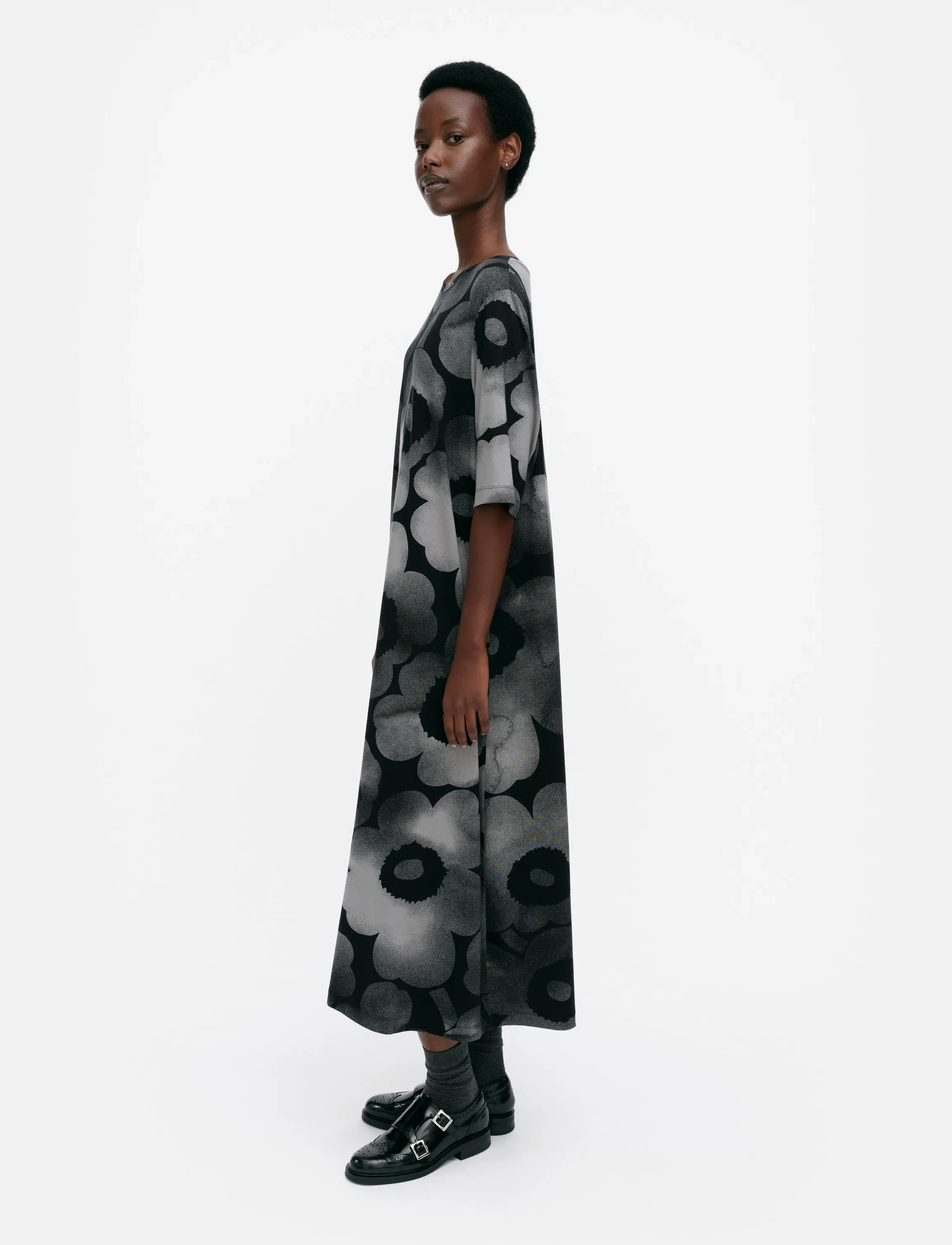 Marimekko - RENTO AKVARELLI UNIKKO - midi-kleider - dark grey, black - 4