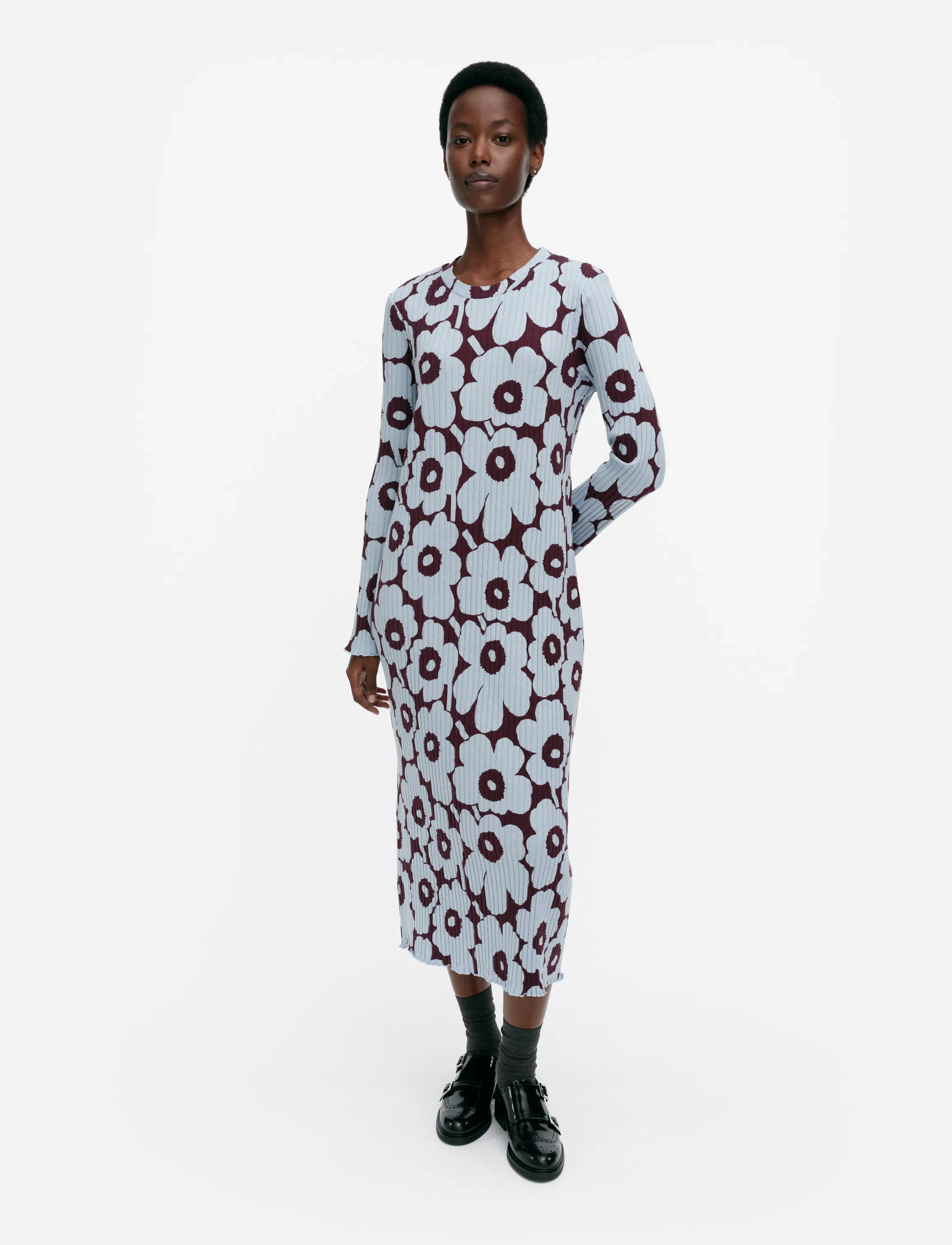 Marimekko RULLA UNIKKO - Midikleider - LIGHT BLUE, WINE RED / blue
