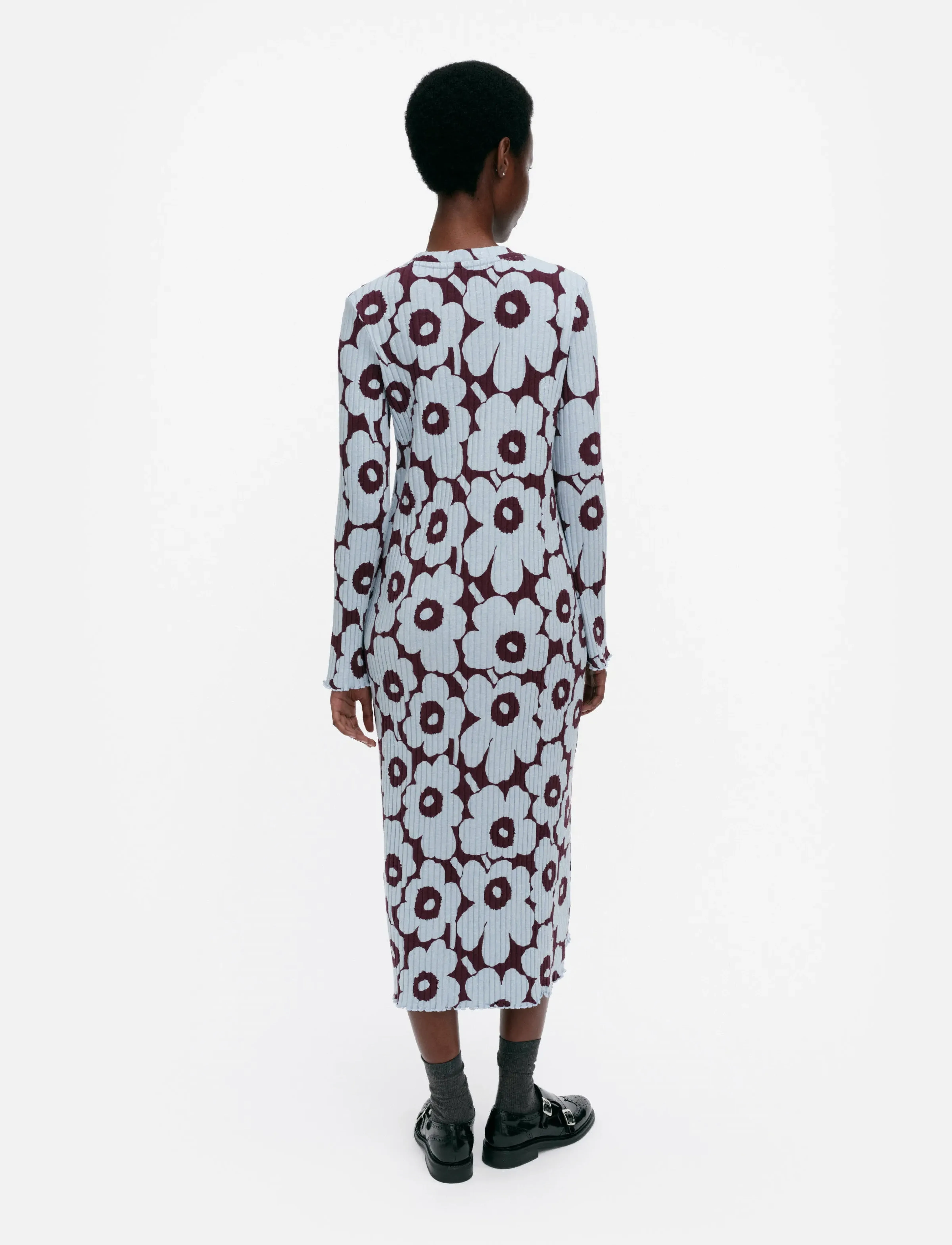 Marimekko - RULLA UNIKKO - vidutinio ilgio suknelės - light blue, wine red - 3