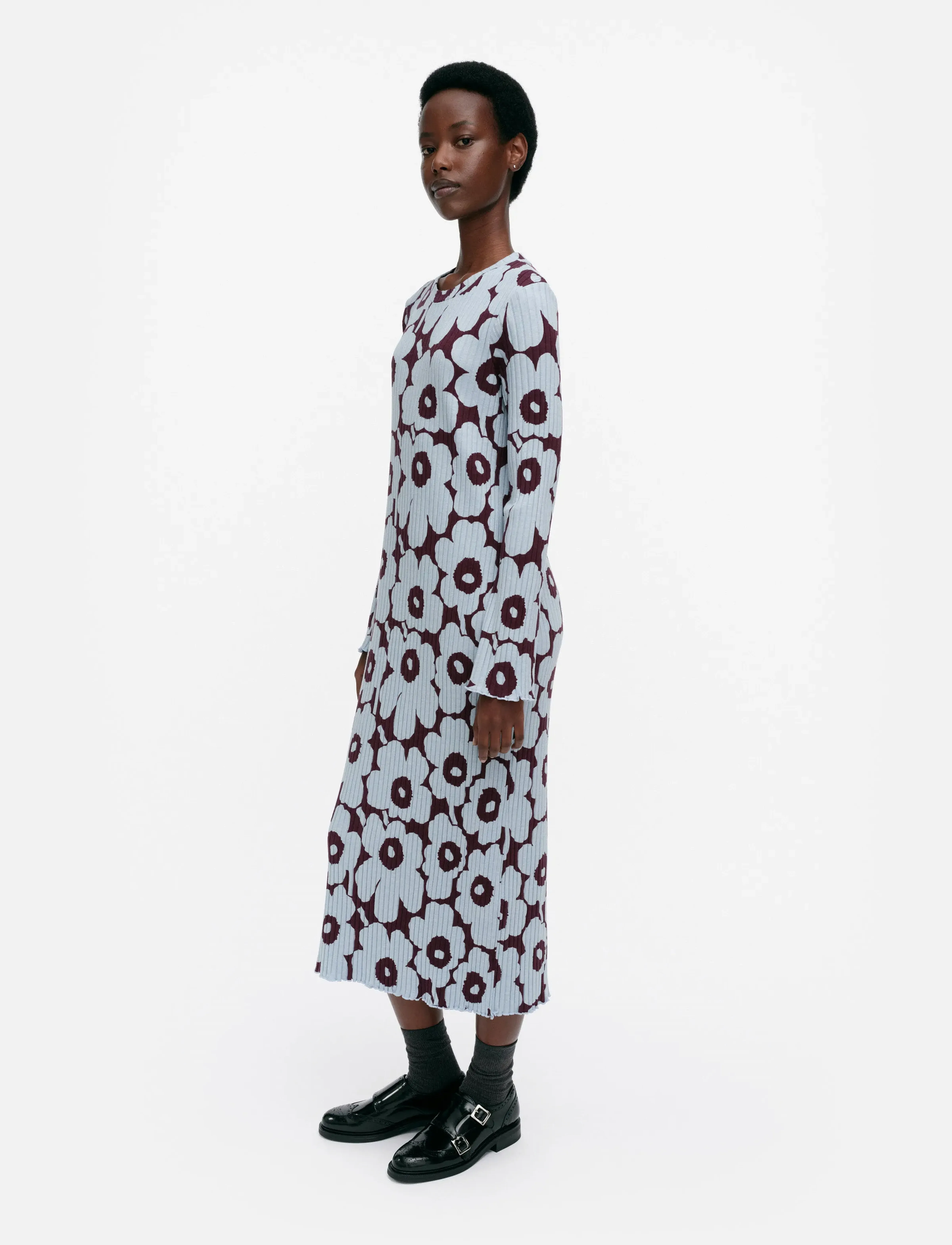 Marimekko - RULLA UNIKKO - vidutinio ilgio suknelės - light blue, wine red - 4