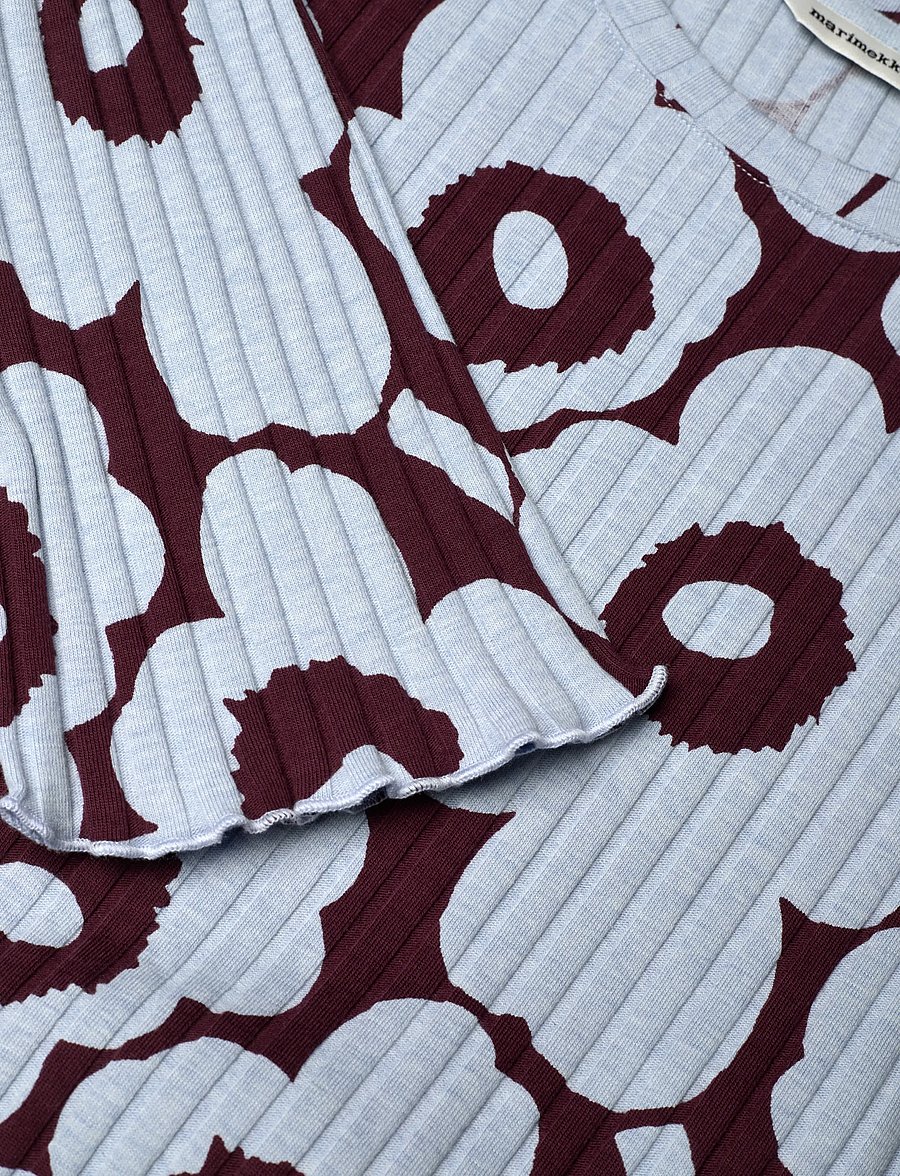 Marimekko - RULLA UNIKKO - t-shirtklänningar - light blue, wine red - 5