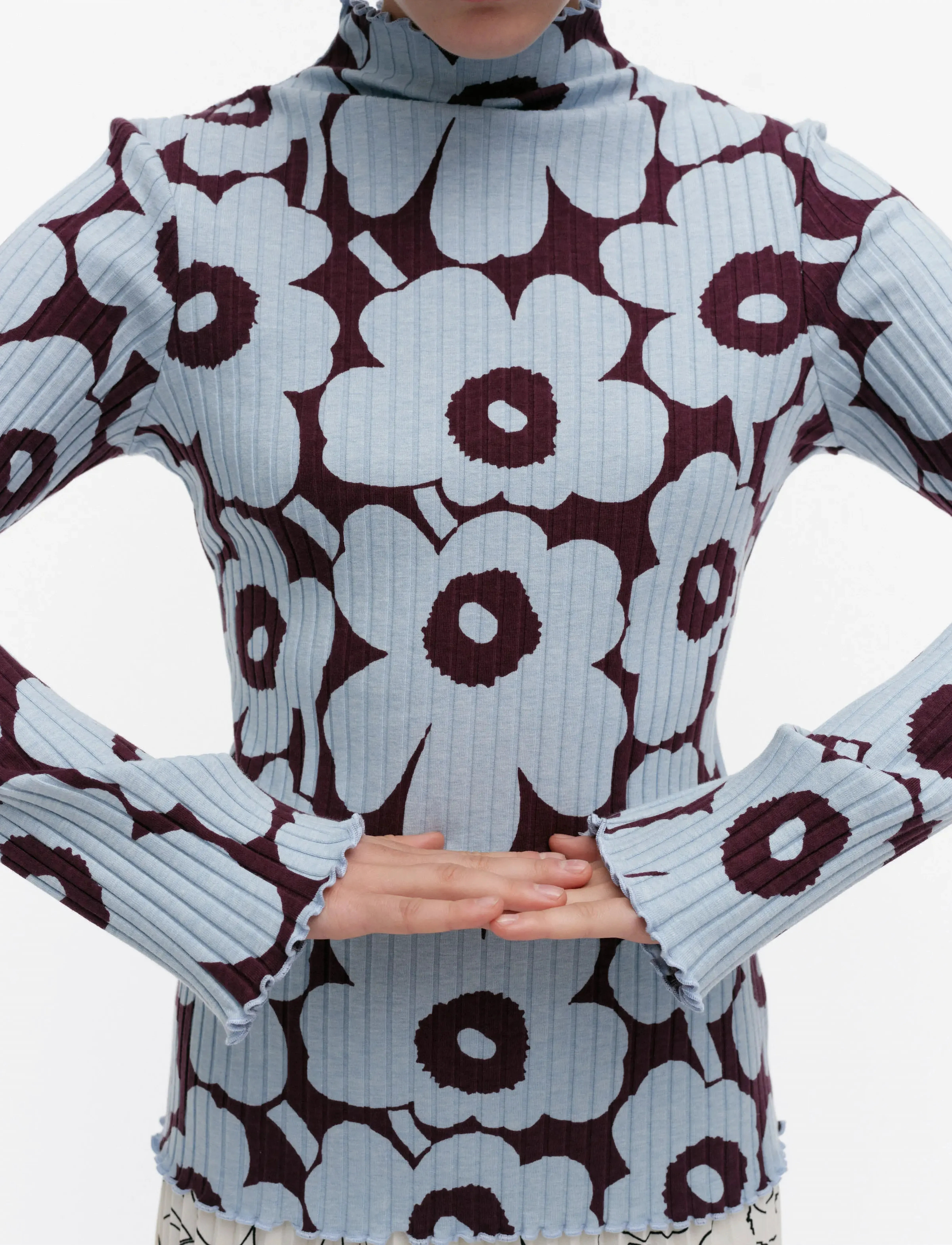 Marimekko - FAASI UNIKKO - swetry - light blue, wine red - 4