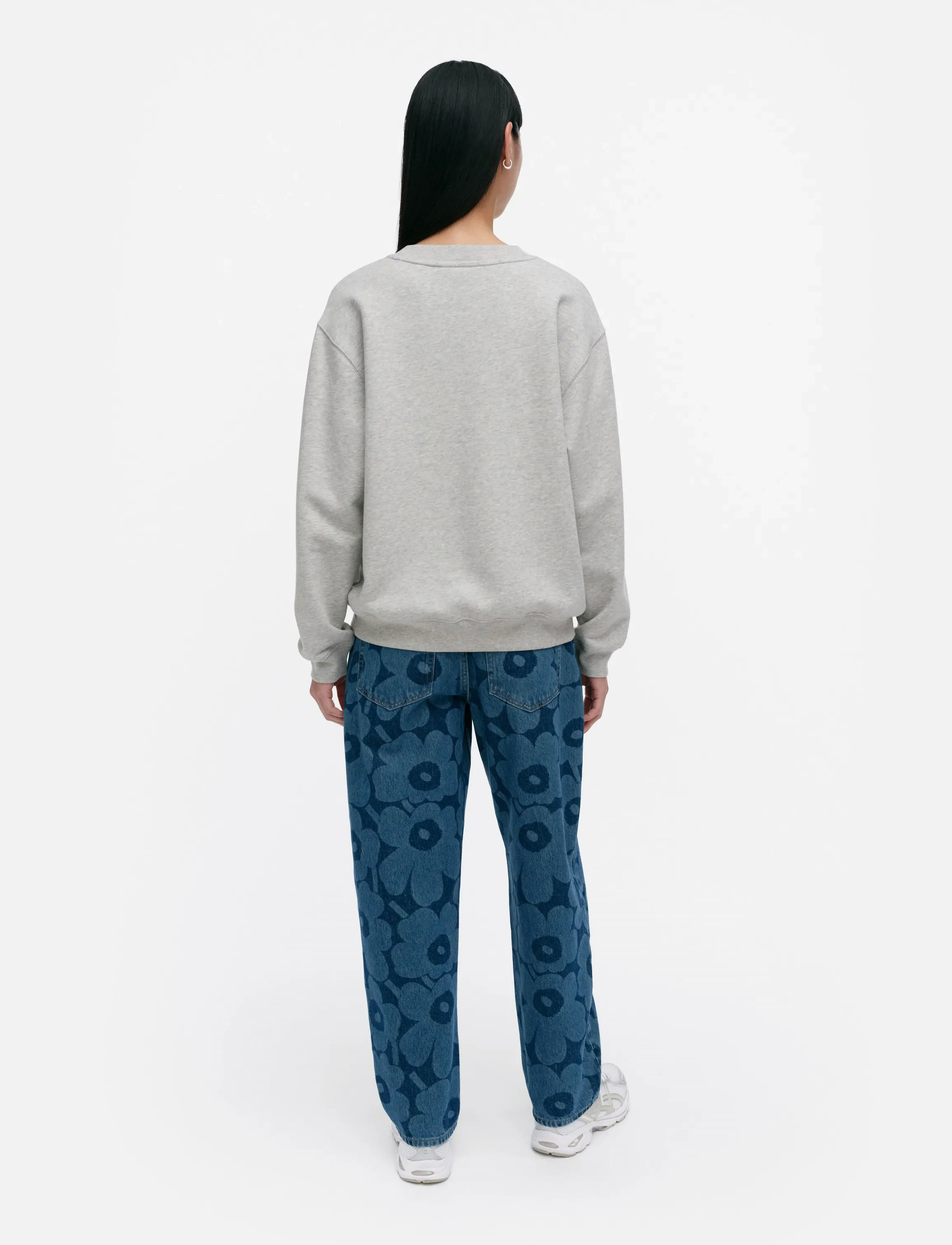 Marimekko - LEIOT LOGO PLACEMENT - sweatshirts & hættetrøjer - grey melange, black - 3