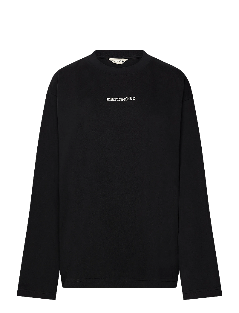 Marimekko - REUNAT LOGO PLACEMENT - langärmlige tops - black, off white - 1