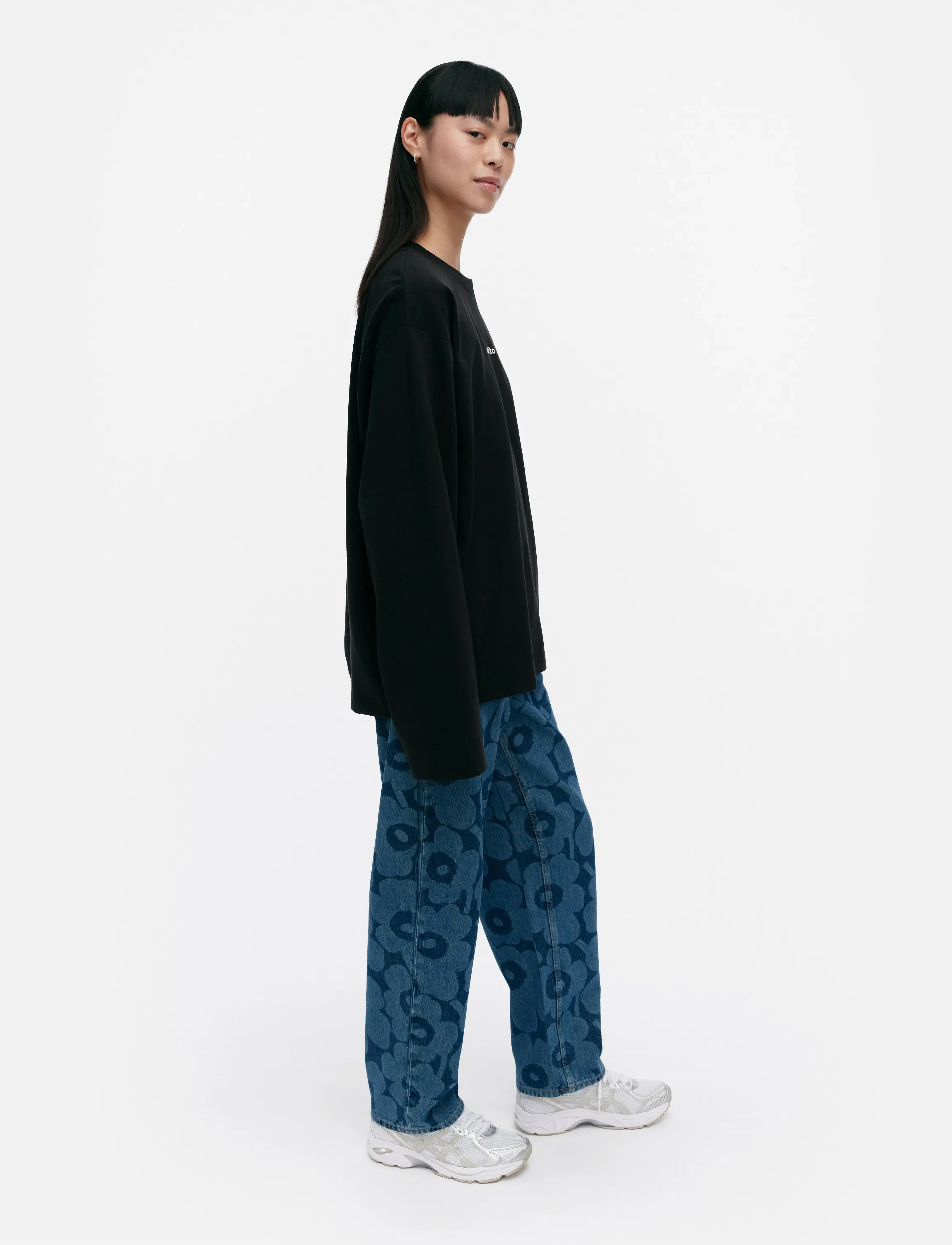 Marimekko - REUNAT LOGO PLACEMENT - langärmlige tops - black, off white - 4