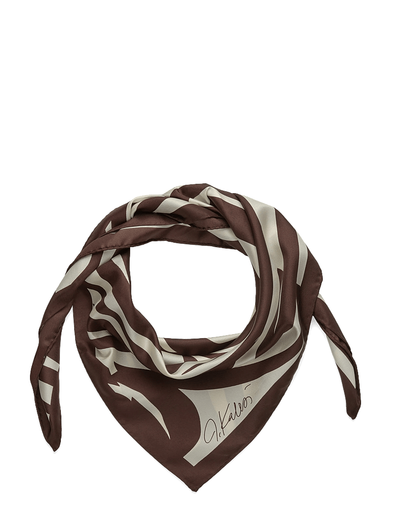 Marimekko - LAUHTUA JOKURAITA - lightweight scarves - dark brown, off white - 2