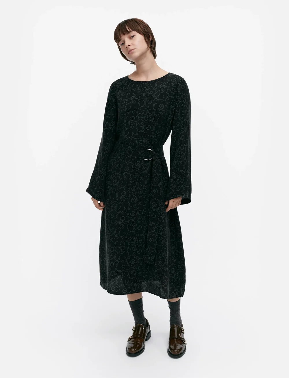 Marimekko - TYVÄRI PIIRTO UNIKKO - sukienki koktajlowe - black, dark grey - 0