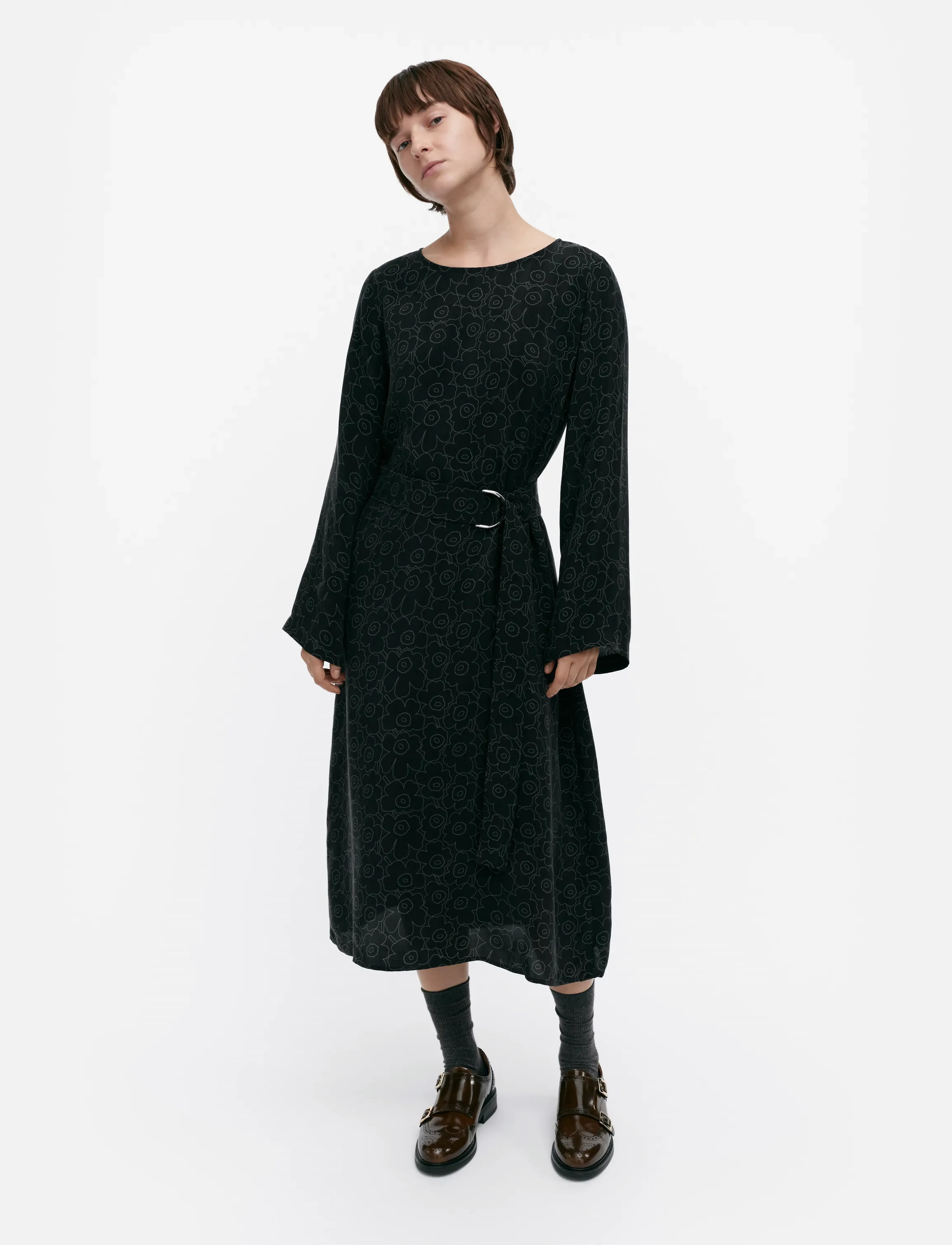 Marimekko TYVÄRI PIIRTO UNIKKO - Cocktailkjoler - BLACK, DARK GREY / black