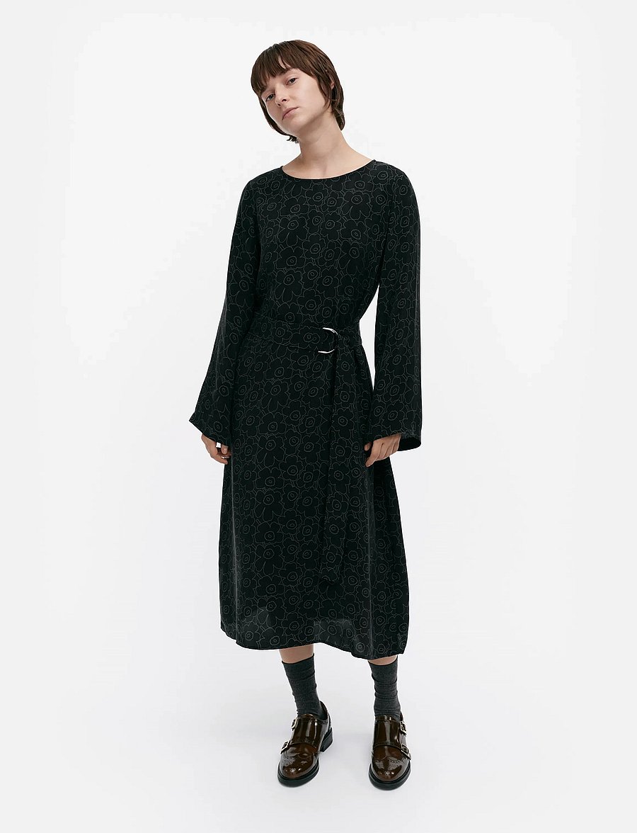 Marimekko - TYVÄRI PIIRTO UNIKKO - cocktailklänningar - black, dark grey - 0