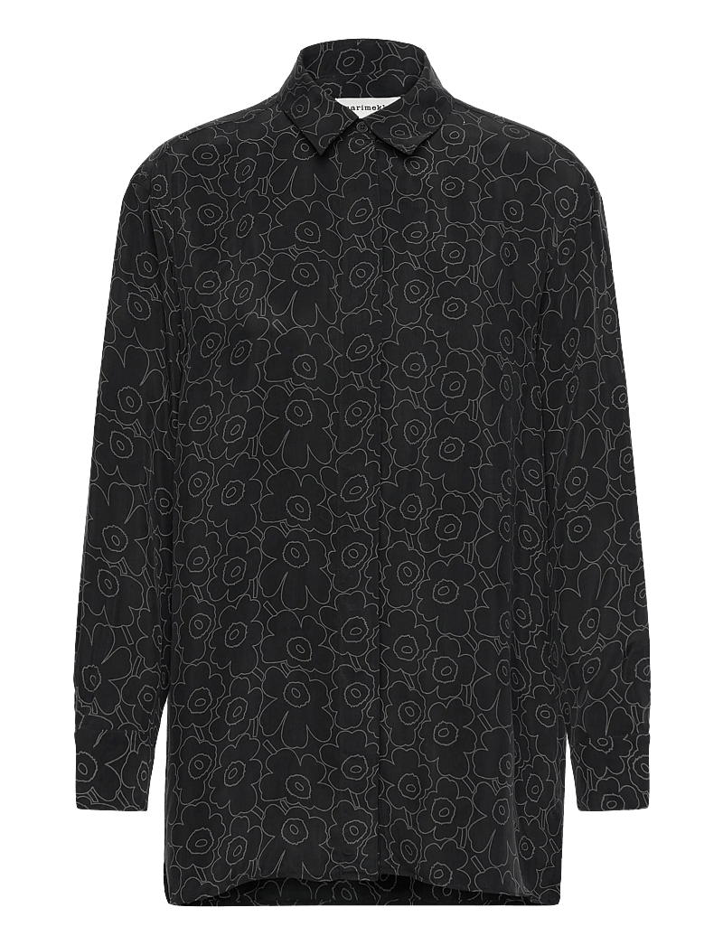 Marimekko - RUNSAS PIIRTO UNIKKO - langärmlige hemden - black, dark grey - 1