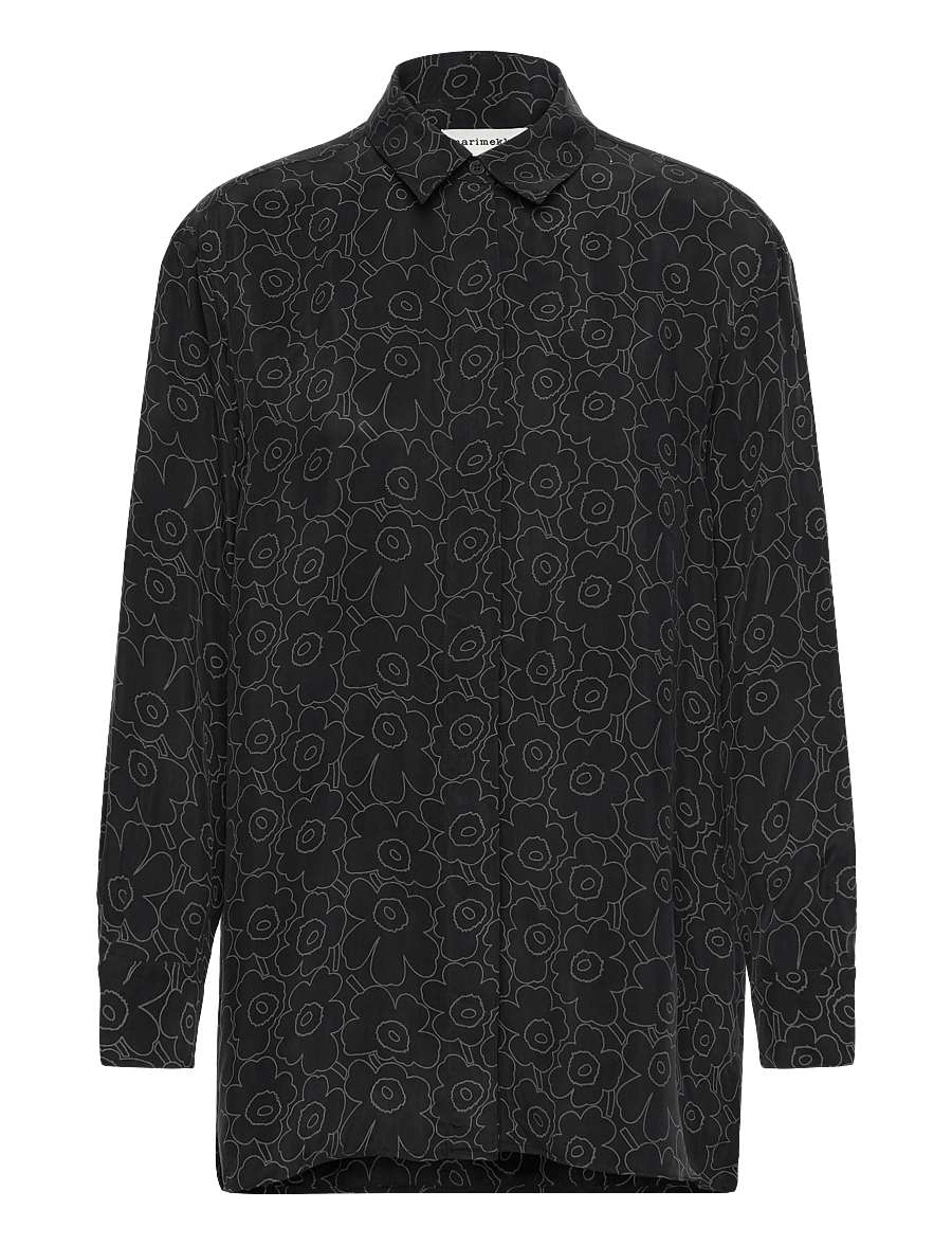 Marimekko - RUNSAS PIIRTO UNIKKO - langärmlige hemden - black, dark grey - 1