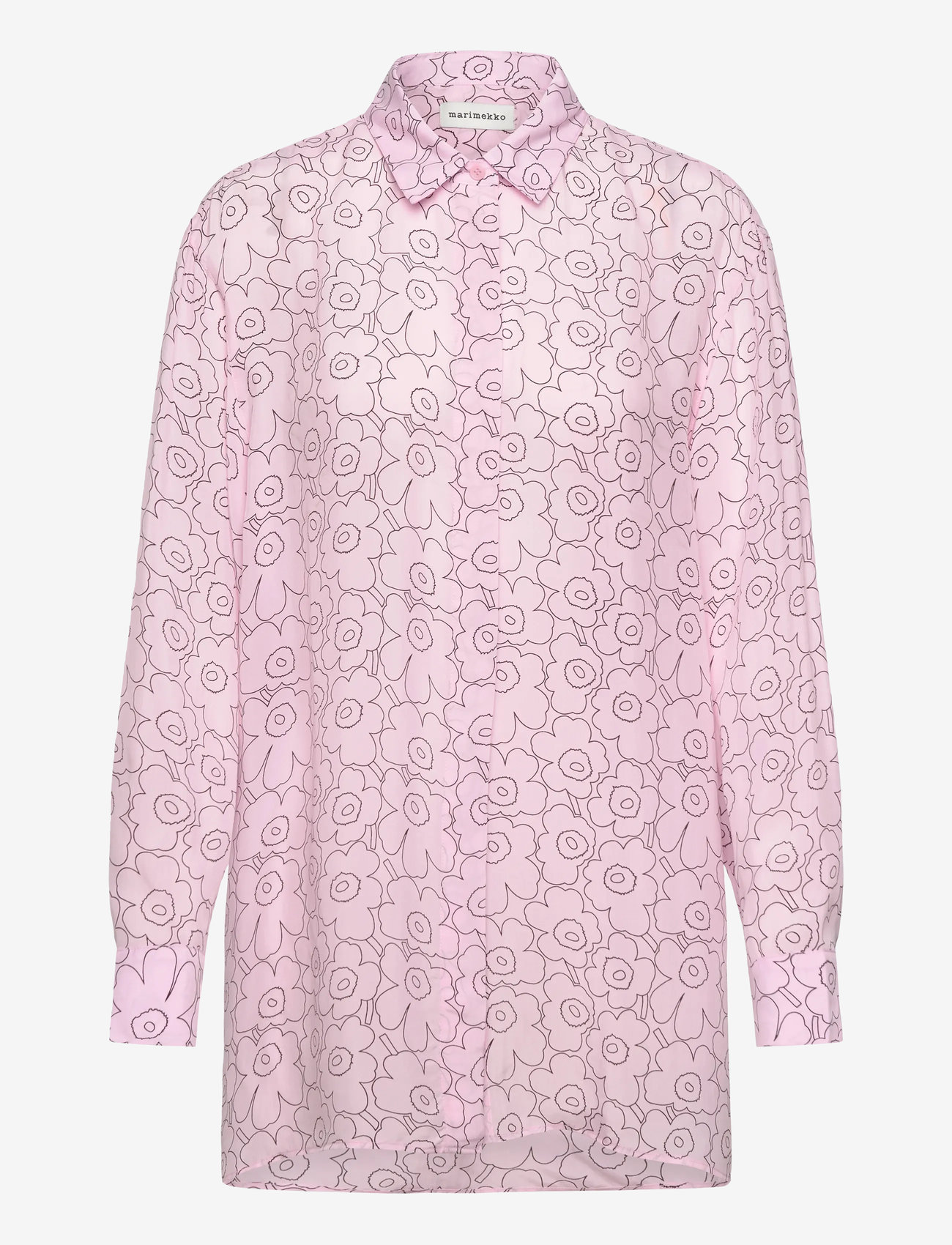 Marimekko - RUNSAS PIIRTO UNIKKO - langärmlige hemden - light pink, wine red - 1