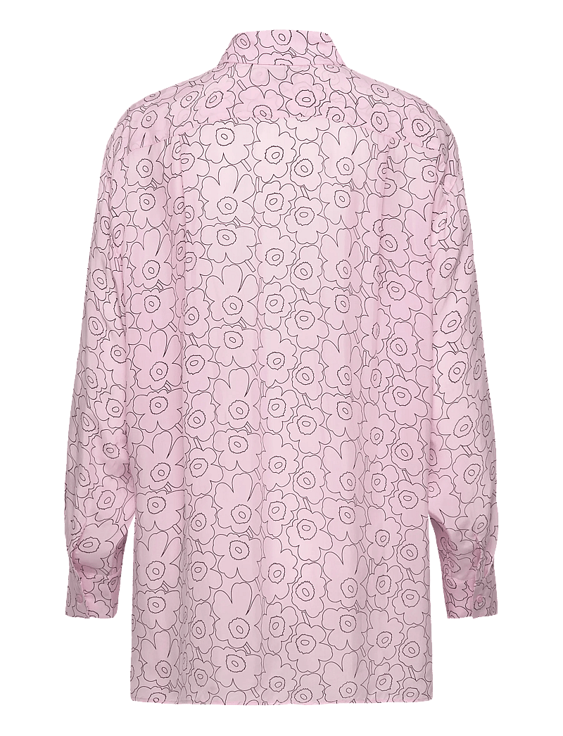 Marimekko - RUNSAS PIIRTO UNIKKO - langärmlige hemden - light pink, wine red - 2