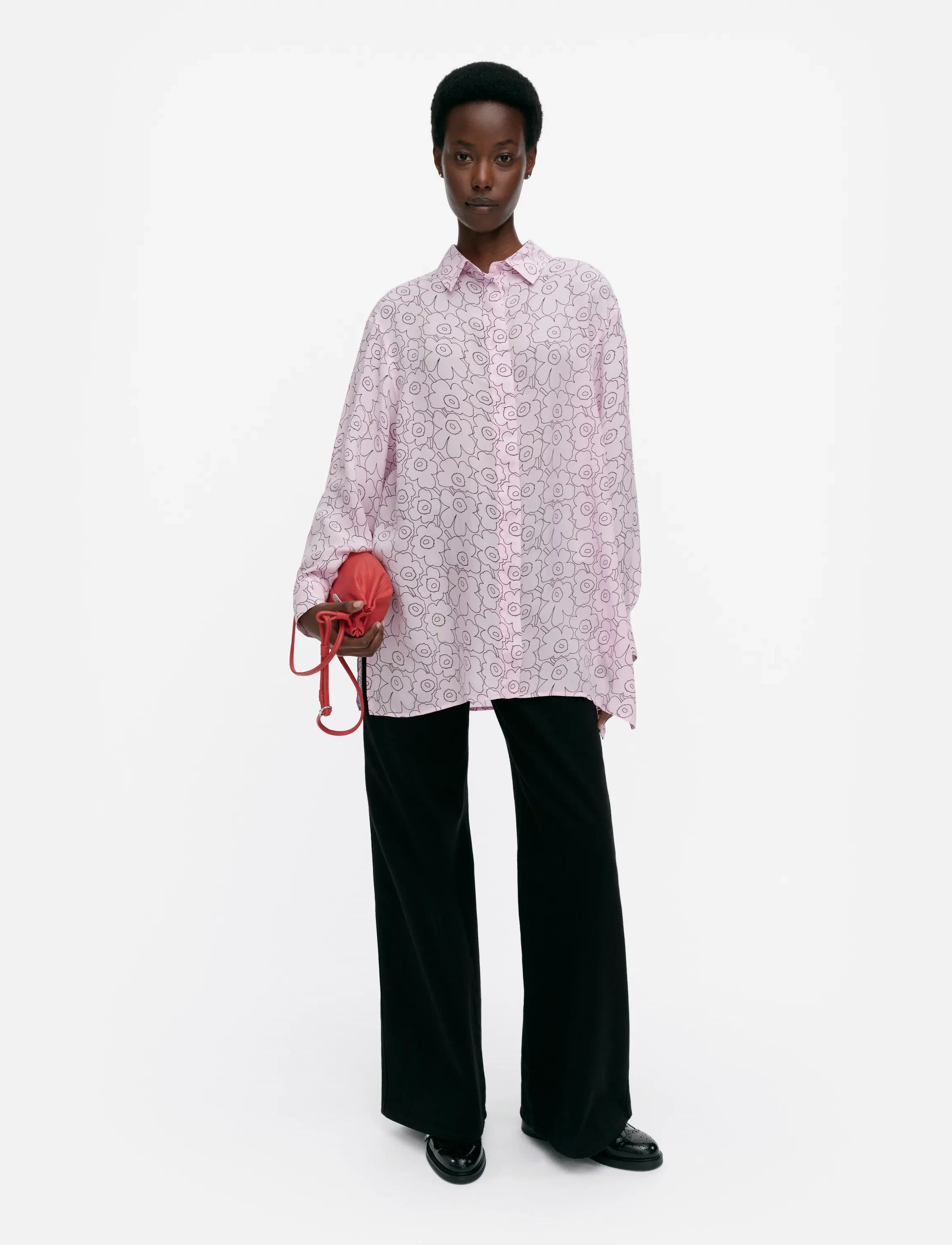 Marimekko Runsas Piirto Unikko, 36, Shirts, Rosa - Long-sleeved, Frauen