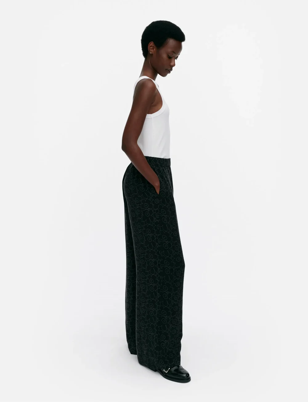 Marimekko - OANET PIIRTO UNIKKO - straight leg hosen - black, dark grey - 4