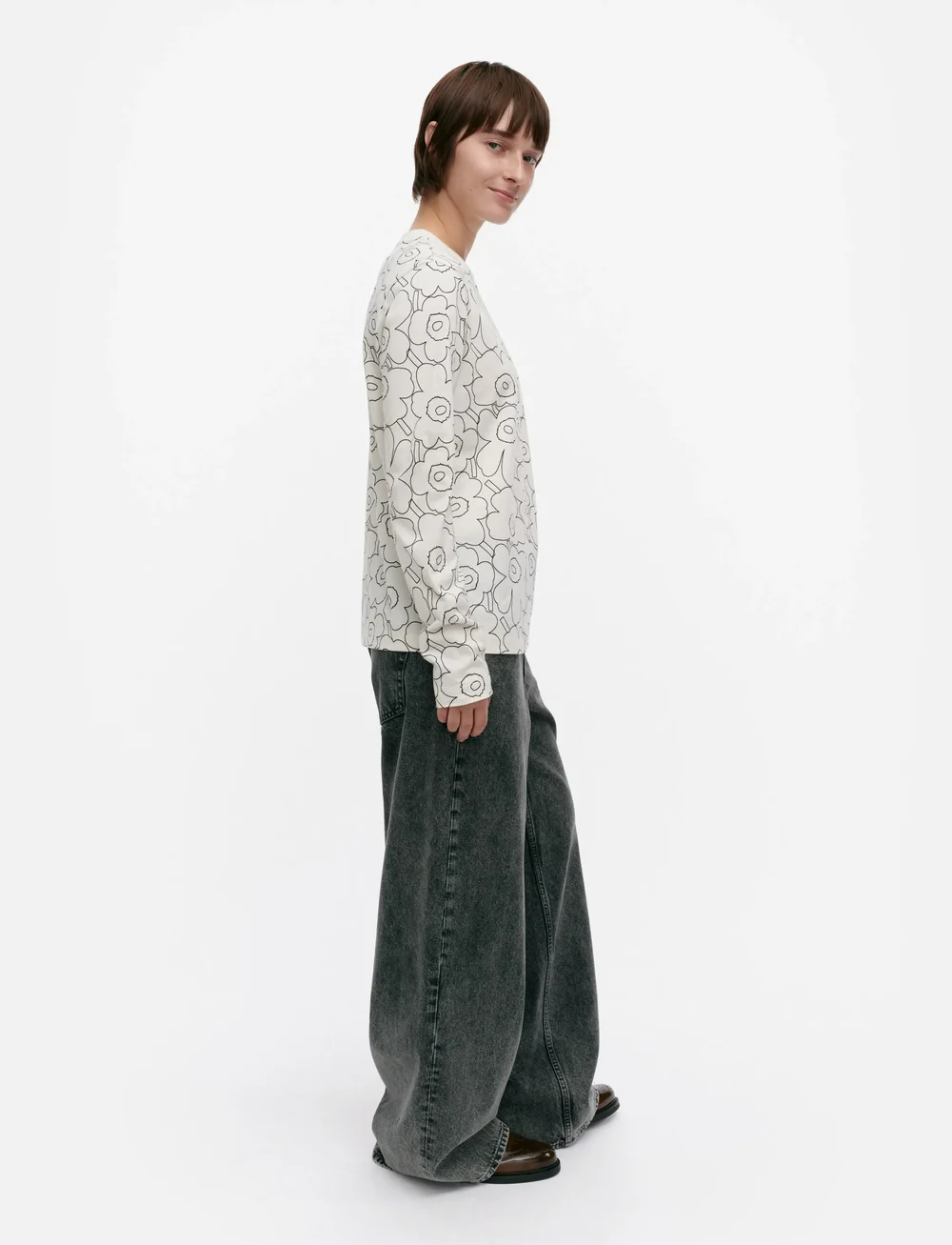 Marimekko - SEKUNTI PIIRTO UNIKKO - langærmede toppe - off white, black - 4