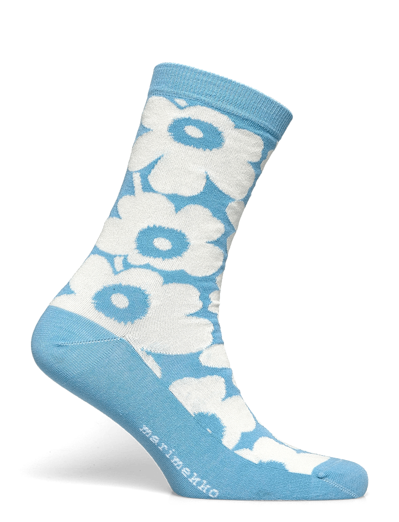 Marimekko - LINJAUS UNIKKO - klassikalised sokid - light blue, off white - 1