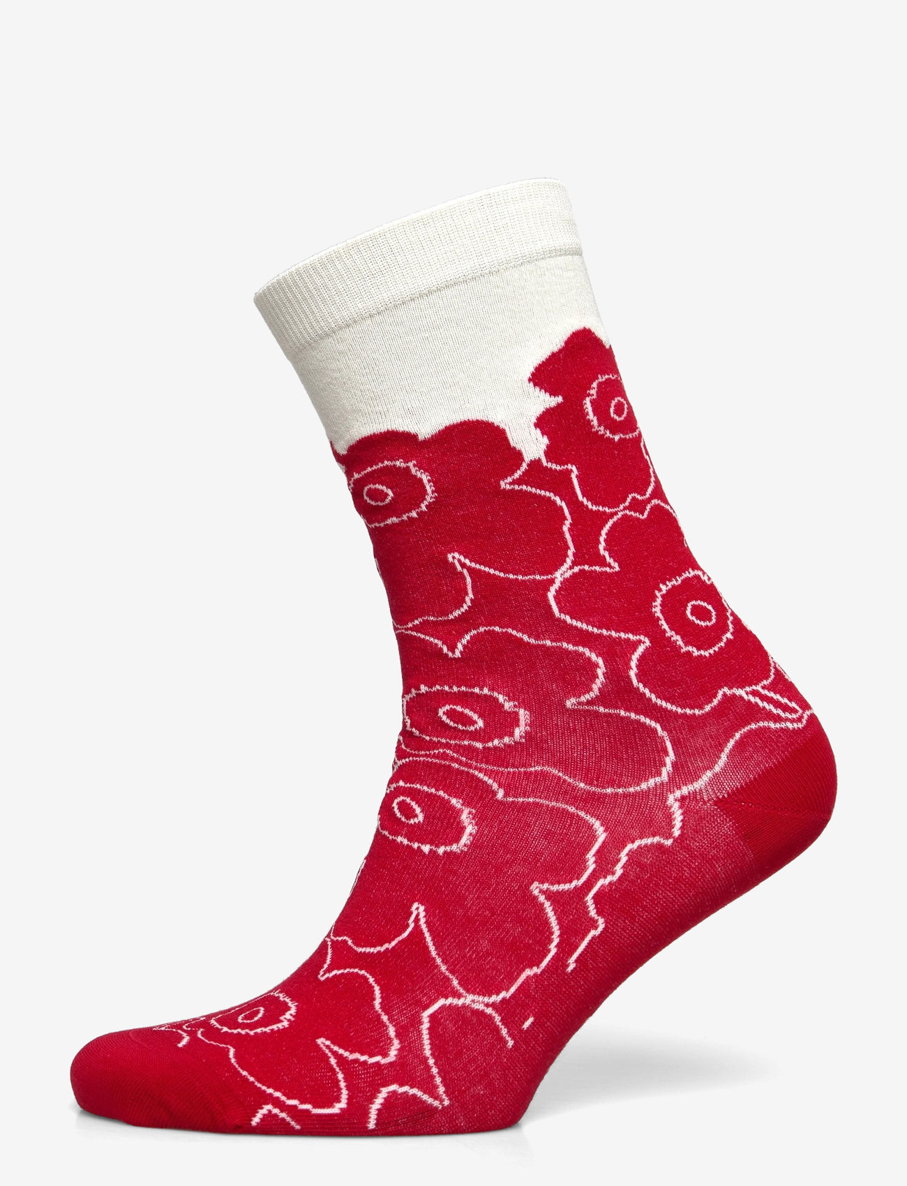 Marimekko - LINJAUS PIIRTO UNIKKO - almindelige strømper - red, off white - 0