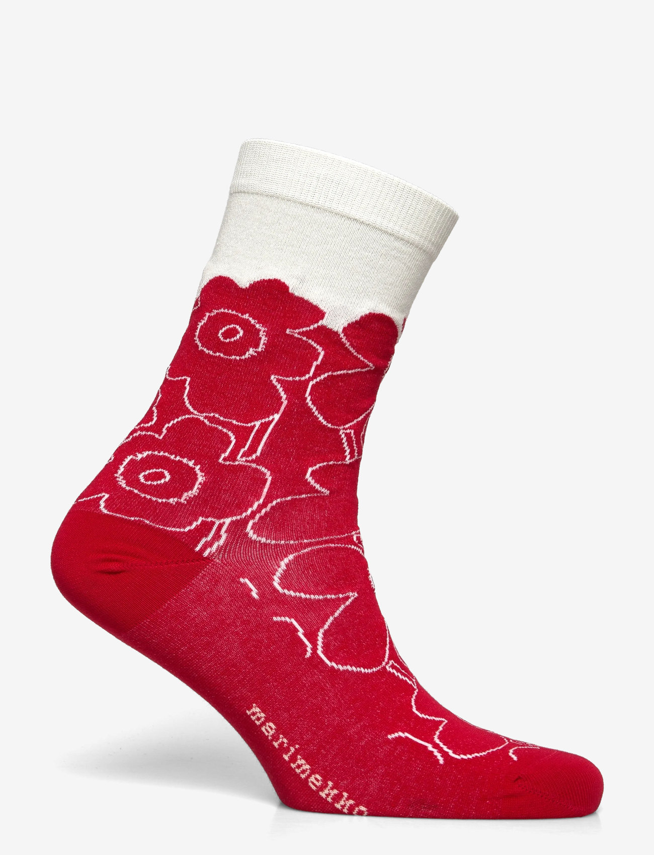 Marimekko - LINJAUS PIIRTO UNIKKO - almindelige strømper - red, off white - 1