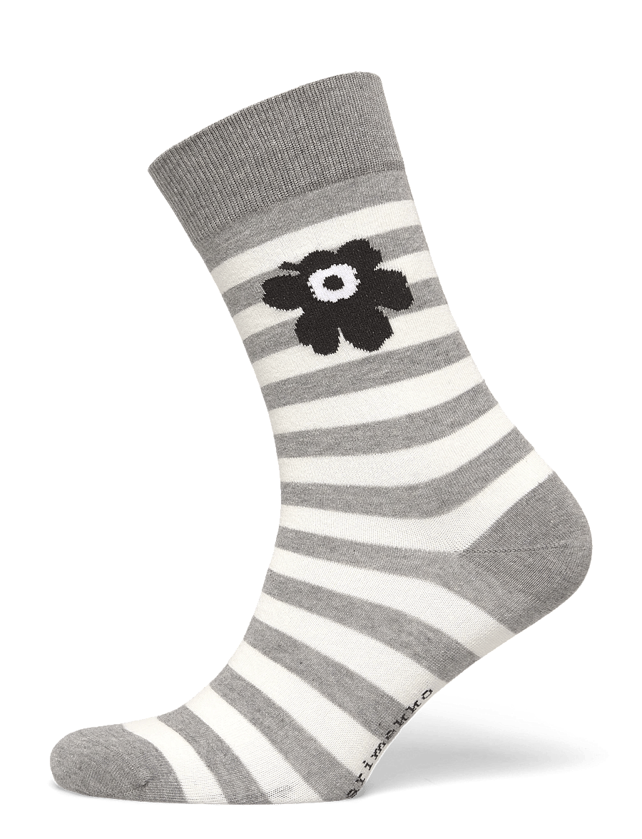 Marimekko - KASVAA TASARAITA UNIKKO - almindelige strømper - grey, off white - 0