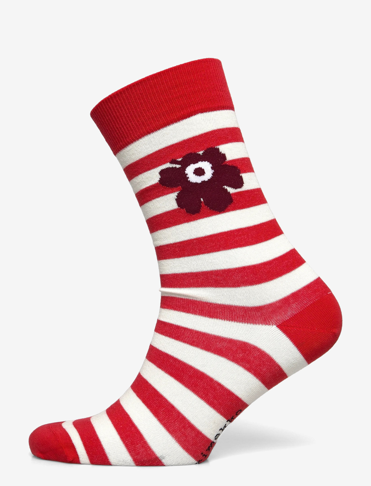 Marimekko - KASVAA TASARAITA UNIKKO - almindelige strømper - red, off white - 0
