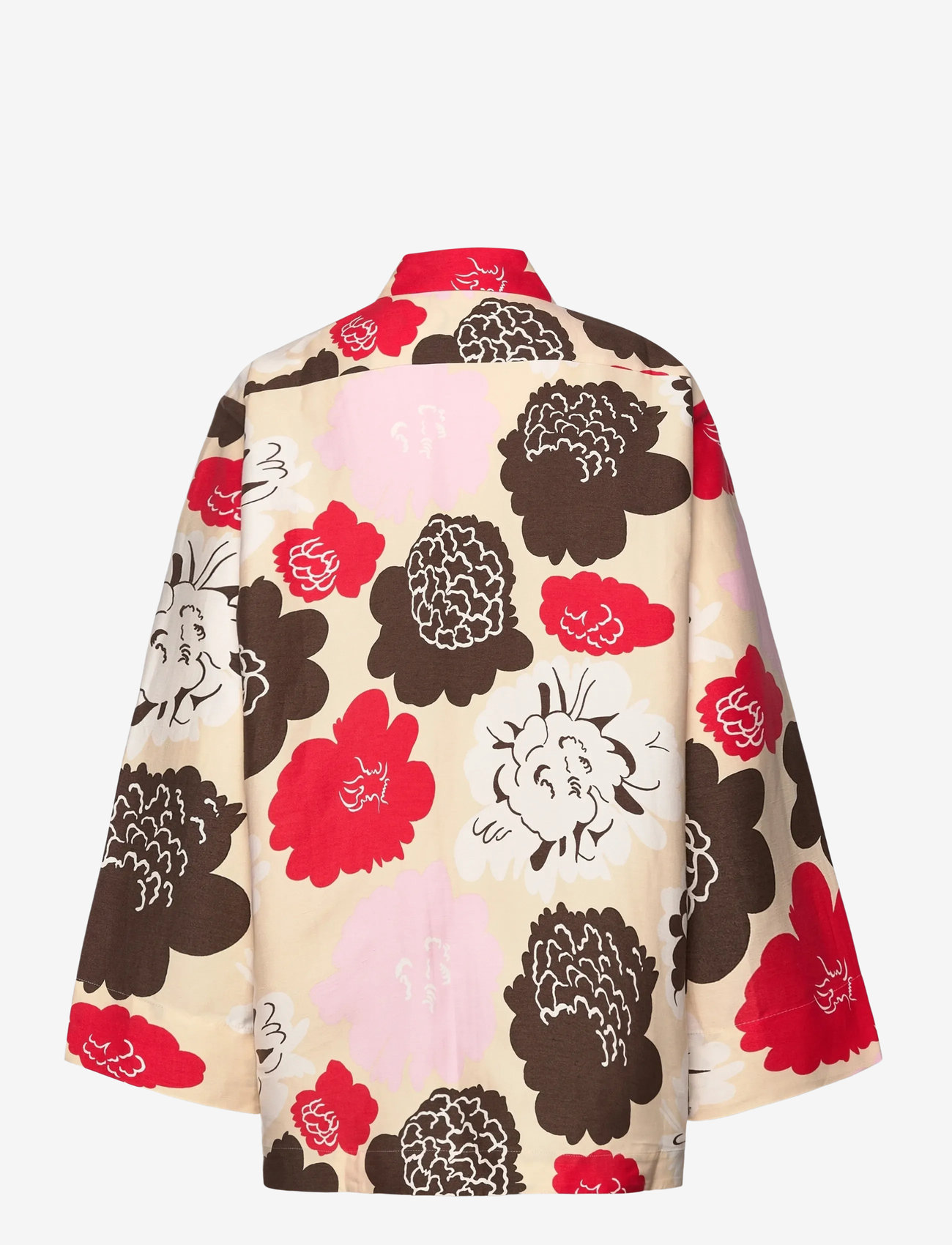 Marimekko - KAMMETA PIONI - jeansskjortor - beige, red, light pink, brown - 2