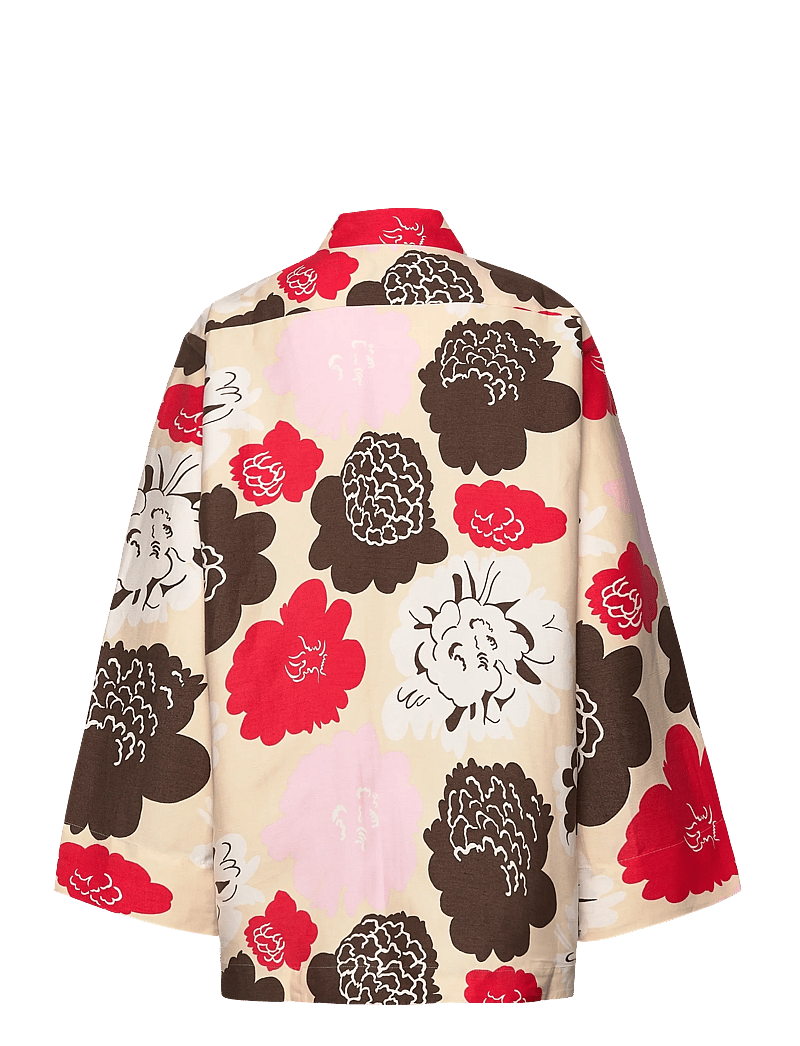 Marimekko - KAMMETA PIONI - chemises en jeans - beige, red, light pink, brown - 2