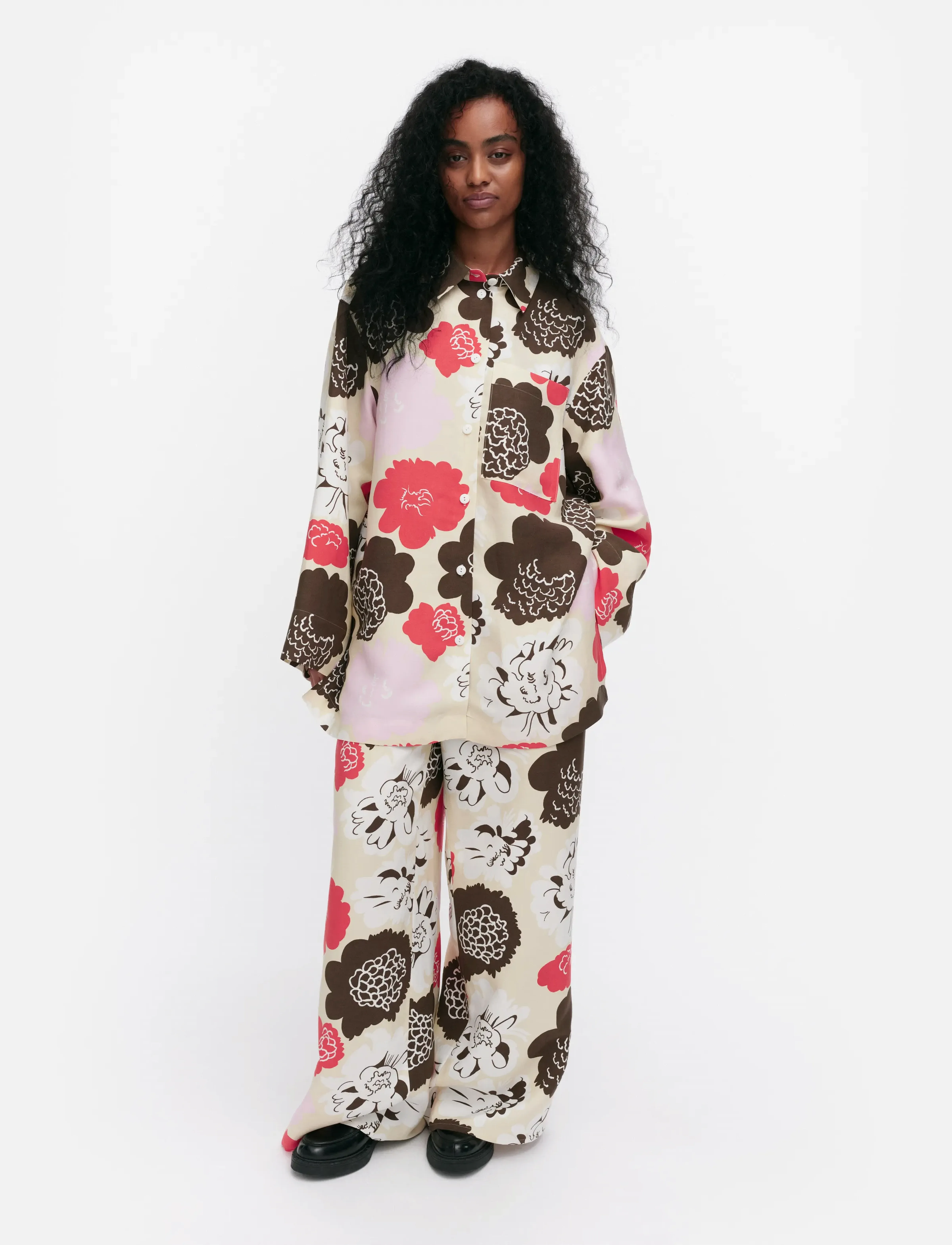 Marimekko Kammeta Pioni, 36, Multi/patterned, Skjorter > Langærmede, Dame