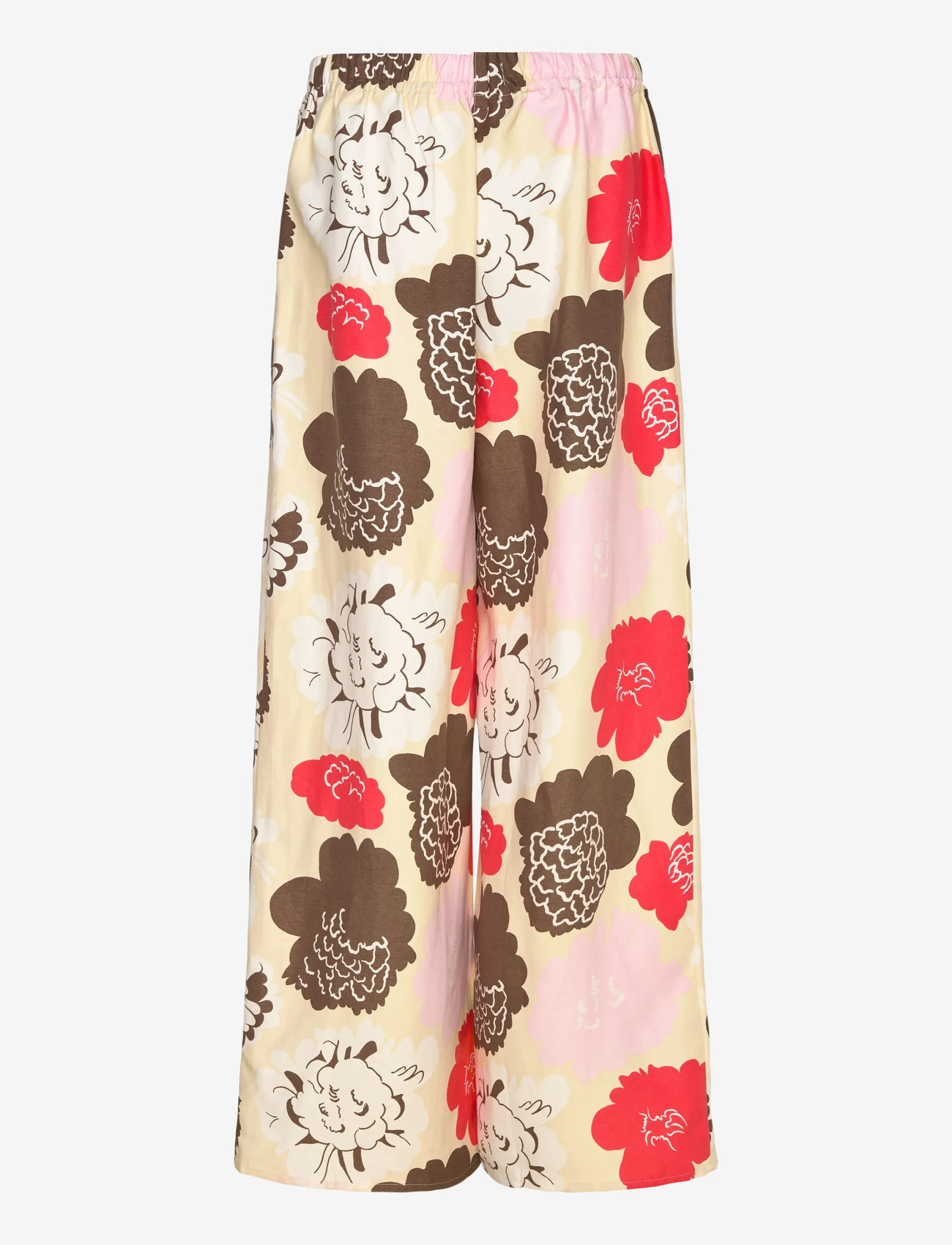 Marimekko - MUOTTI PIONI - laia säärega püksid - beige, red, light pink, brown - 2