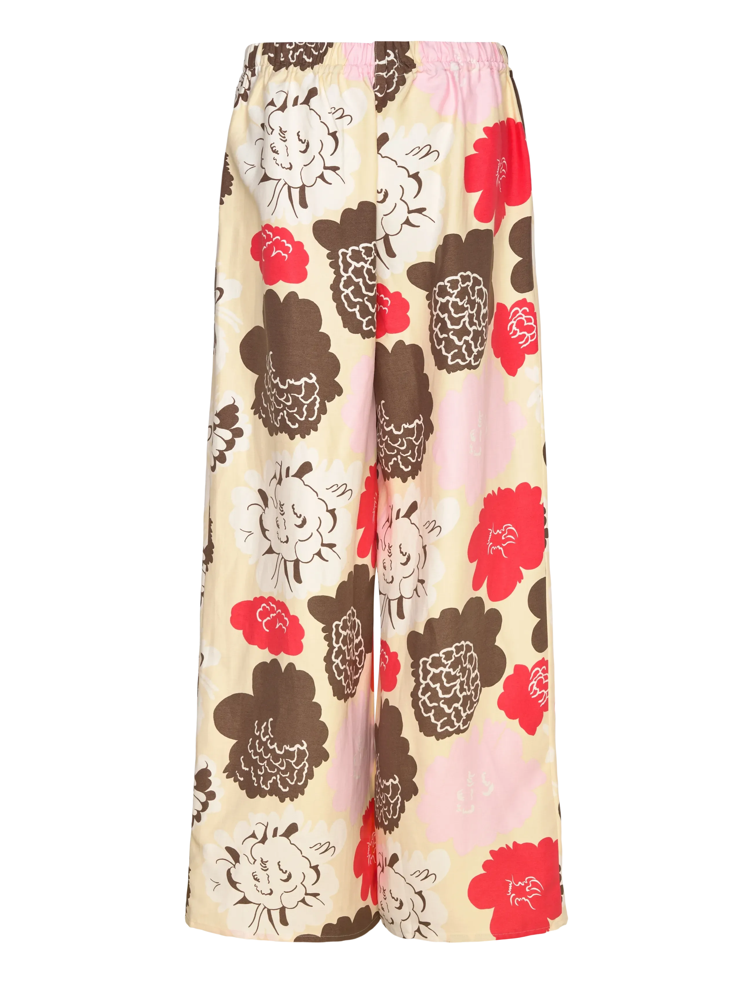 Marimekko - MUOTTI PIONI - laia säärega püksid - beige, red, light pink, brown - 2