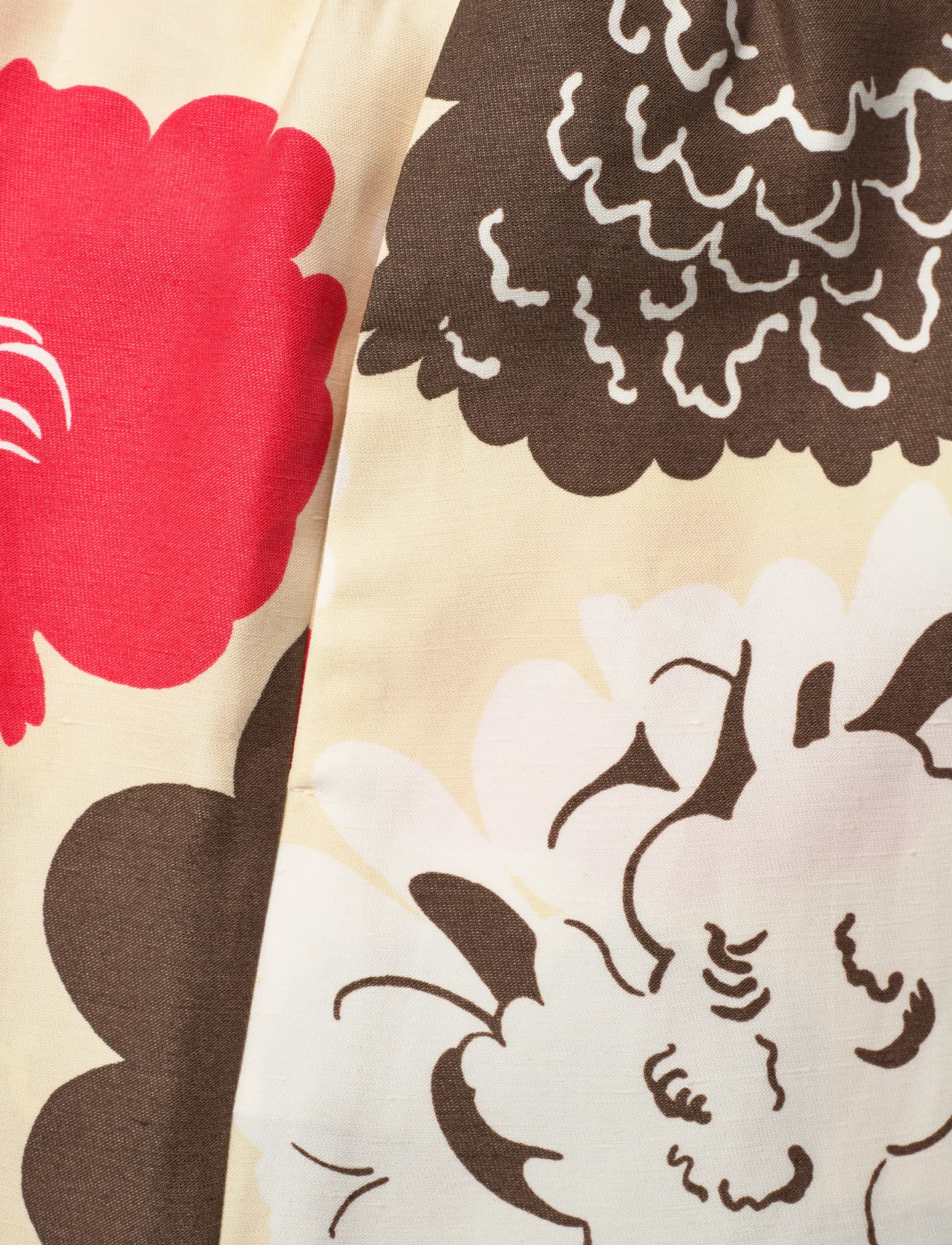 Marimekko - MUOTTI PIONI - laia säärega püksid - beige, red, light pink, brown - 5