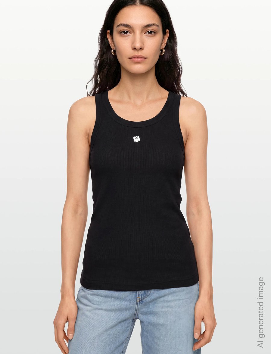 Marimekko - KEDOL UNIKKO PLACEMENT - Ärmellose tops - black, white - 3