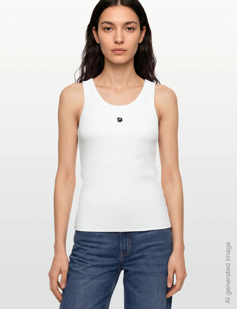 Marimekko - KEDOL UNIKKO PLACEMENT - Ärmellose tops - white, black - 3