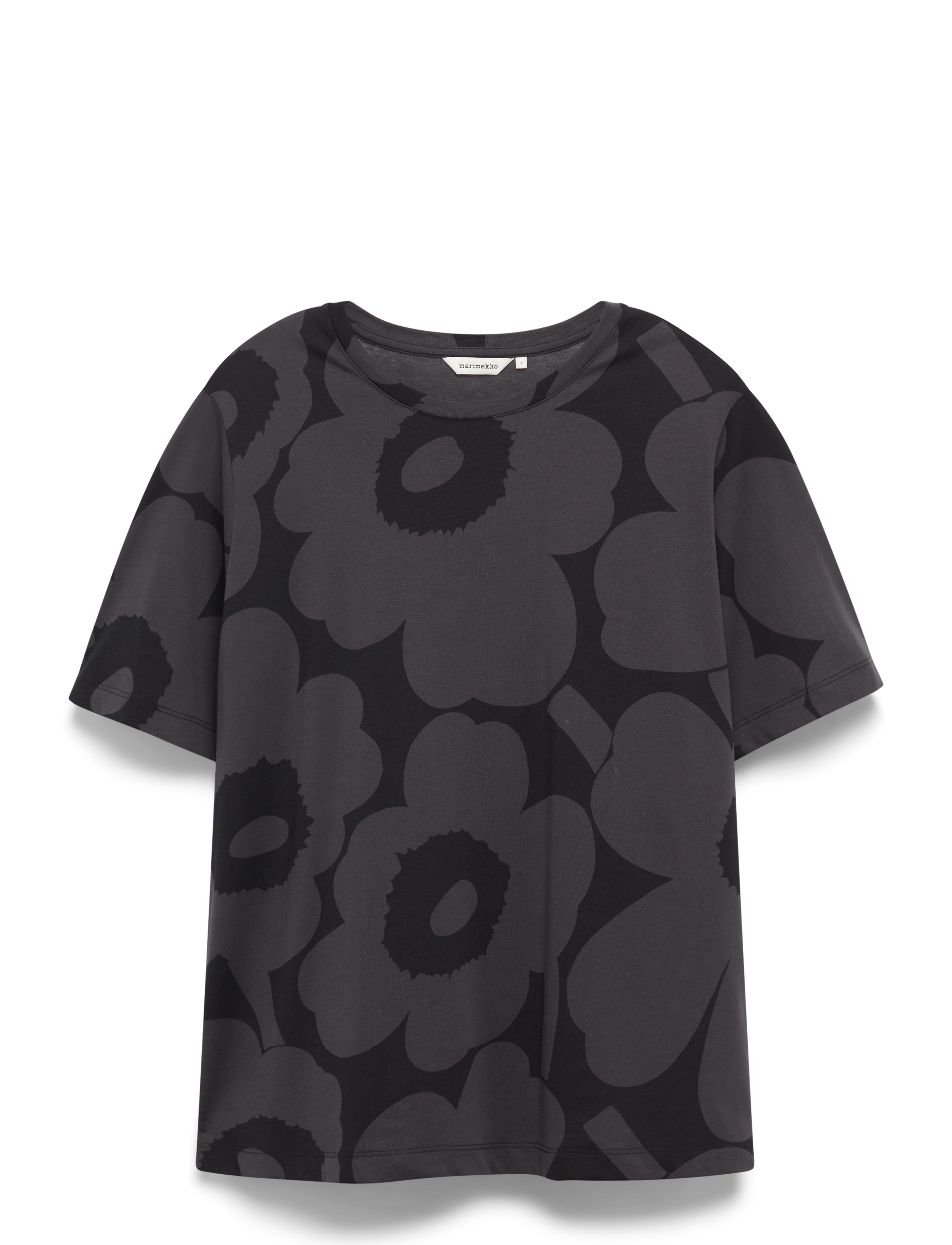Marimekko Tunnit Unikko, Kvinder, Unikko T-Shirt, Sort, Str: S