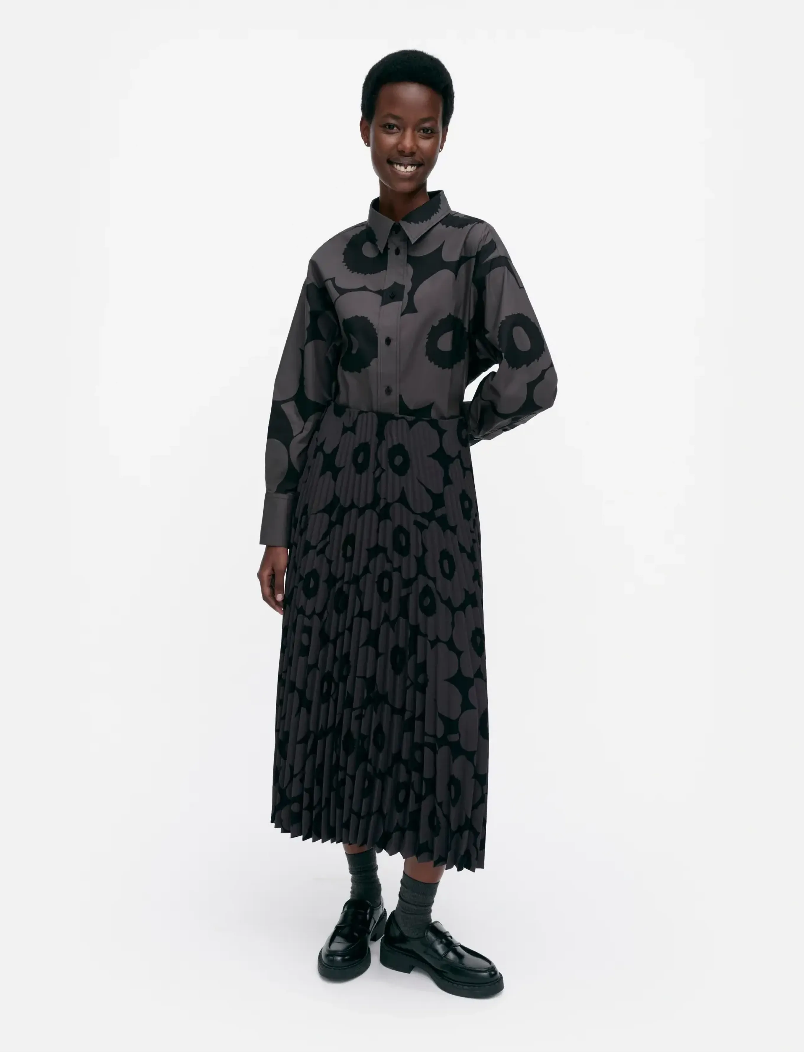 Marimekko - MYY UNIKKO - plisserade kjolar - black, dark grey - 0