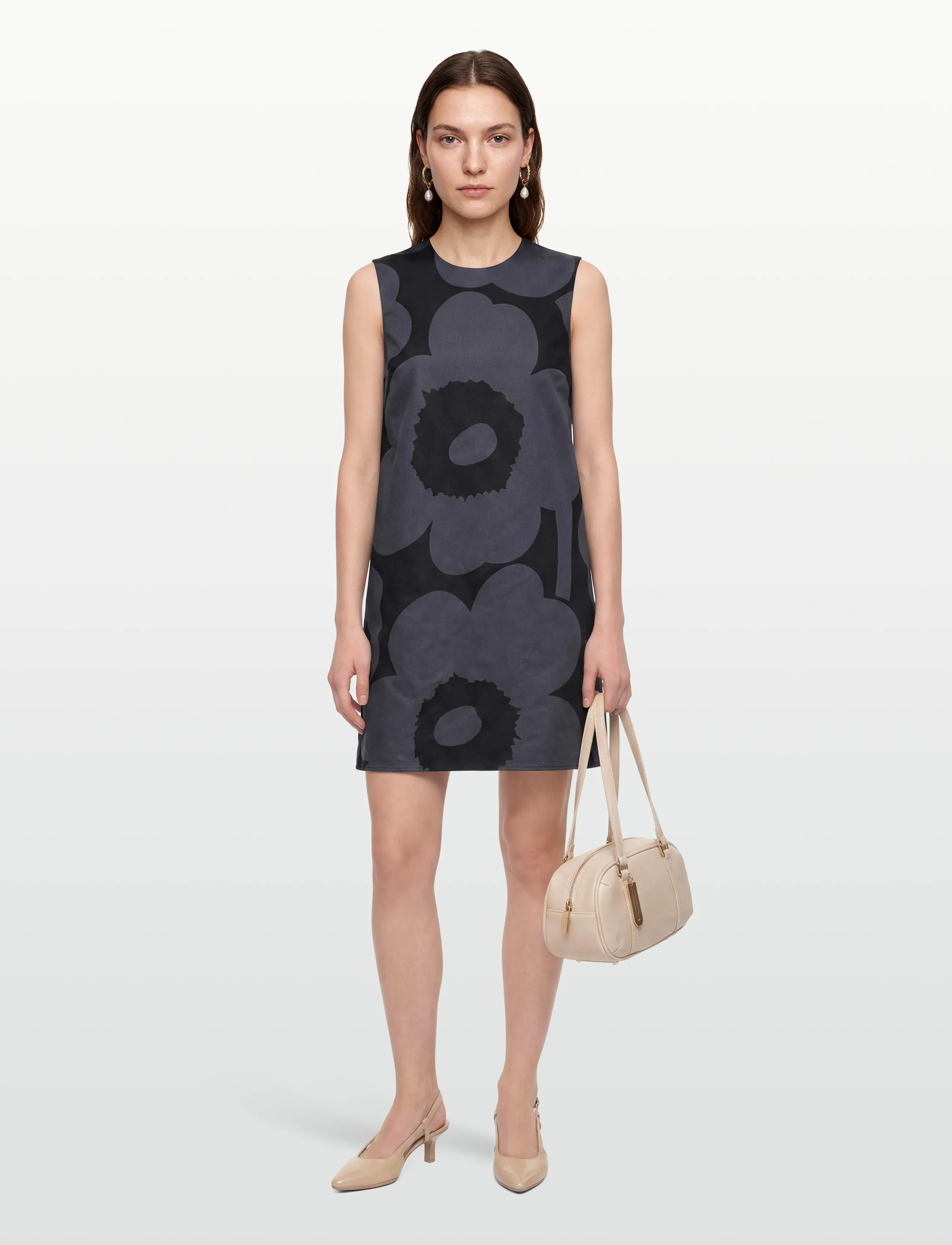 Marimekko Siluetti Unikko, 44, Black, Kjoler > Kort Kjole, Dame