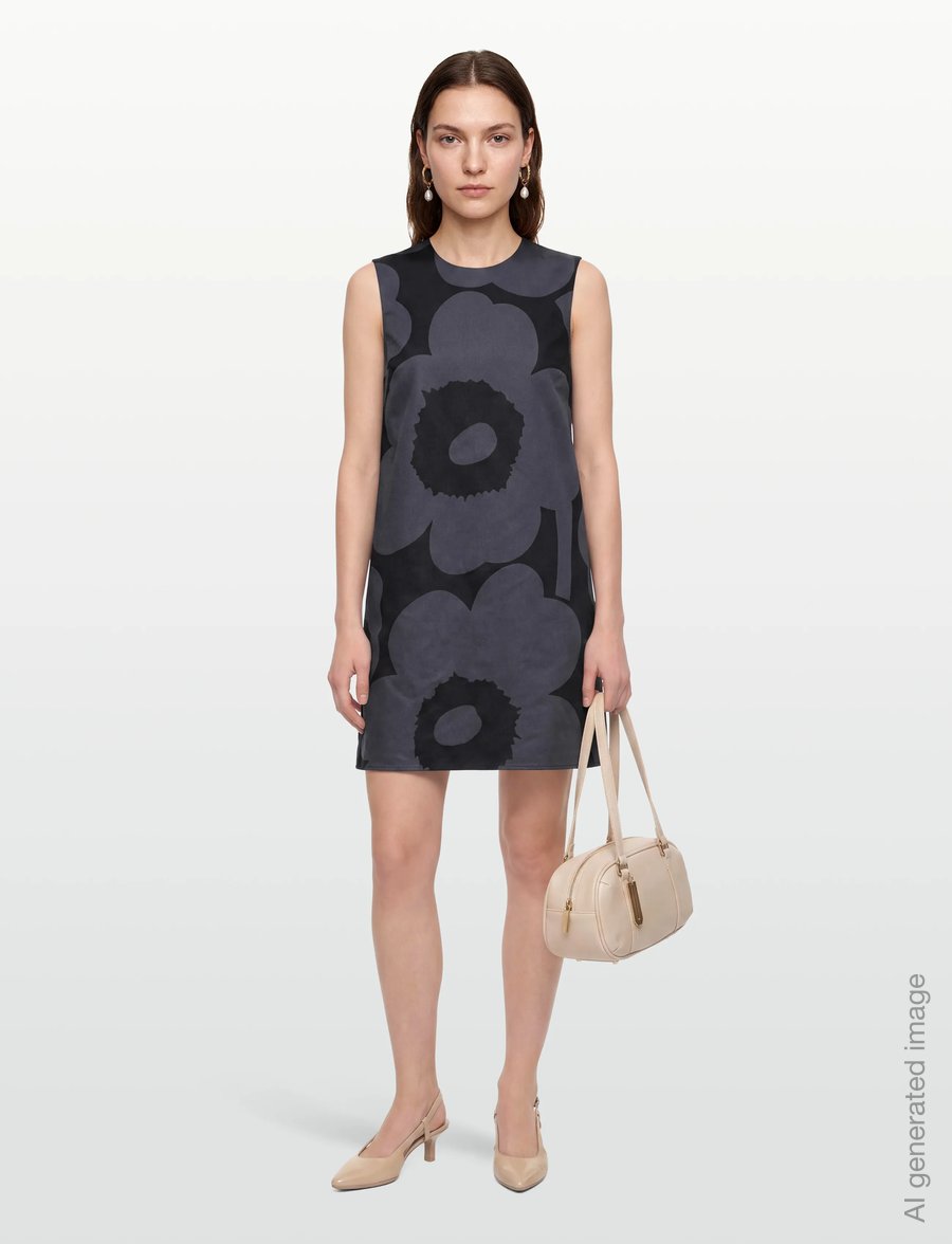 Marimekko - SILUETTI UNIKKO - minikleidid - black, dark grey - 0