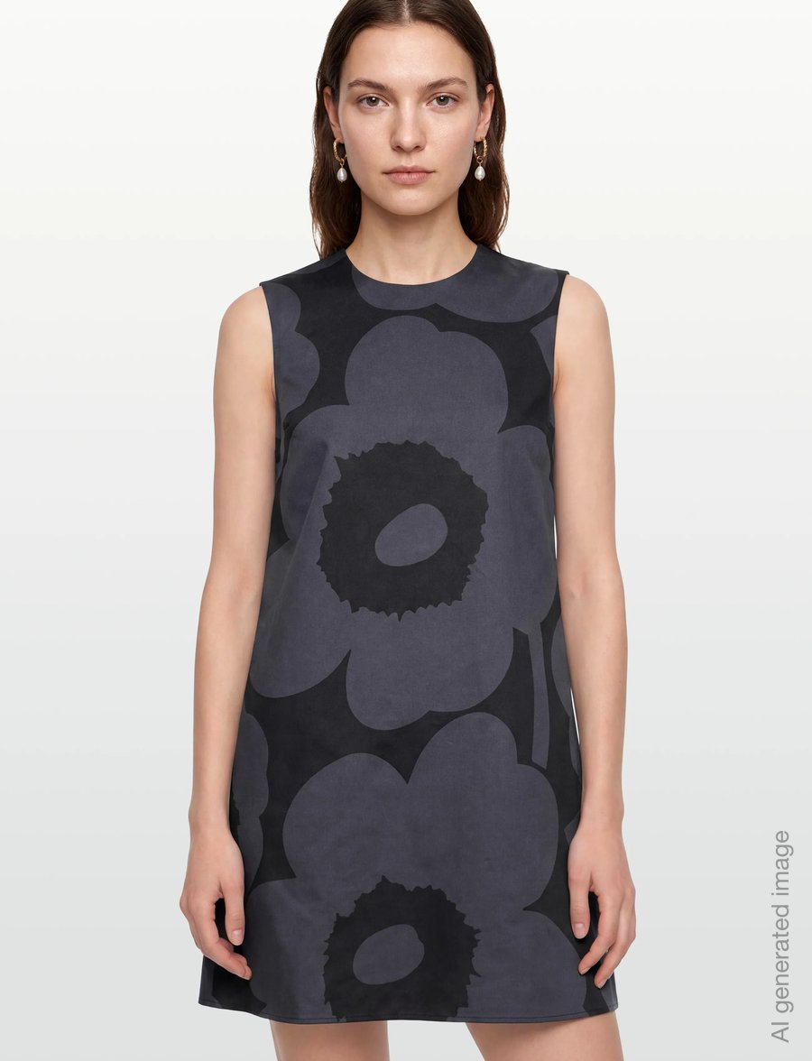Marimekko - SILUETTI UNIKKO - minikleidid - black, dark grey - 3