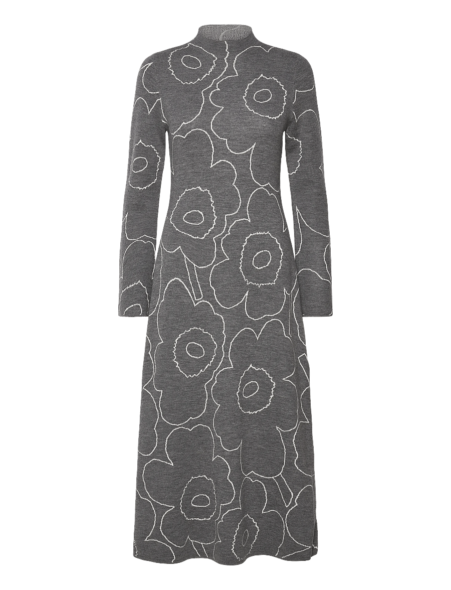 Marimekko - WILLAT PIIRTO UNIKKO - knitted dresses - dark grey, off white - 1