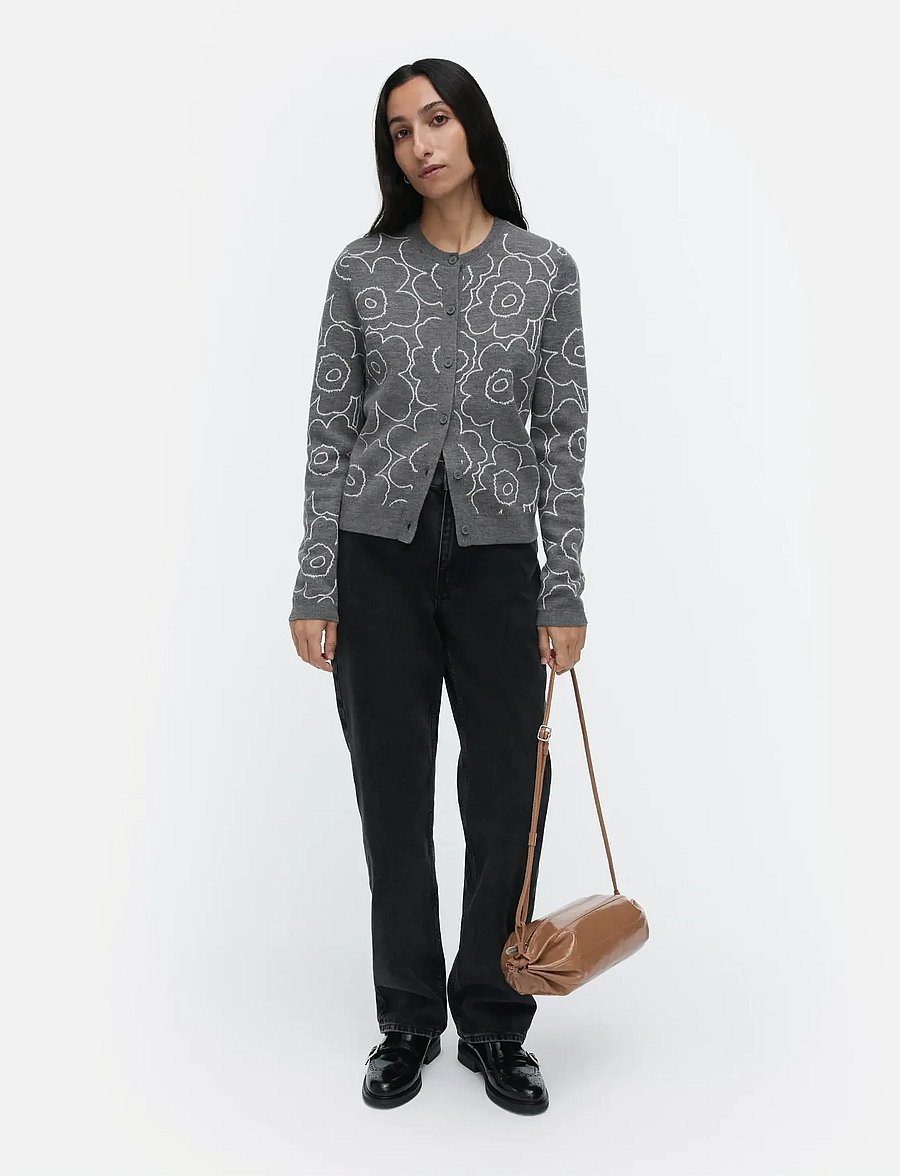 Marimekko - VILLI PIIRTO UNIKKO - dark grey, off white - 0