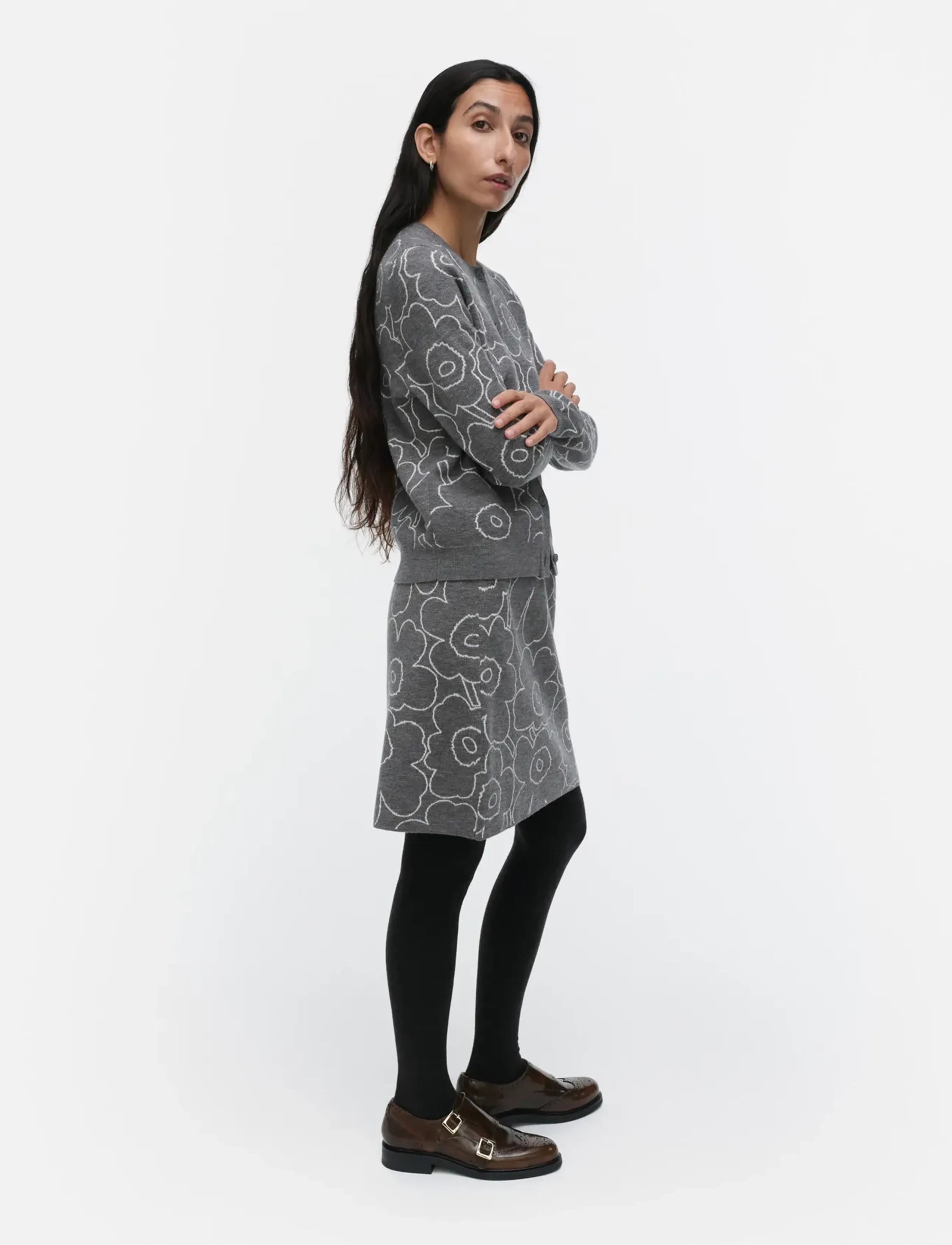 Marimekko - VAPAUS PIIRTO UNIKKO - dark grey, off white - 4