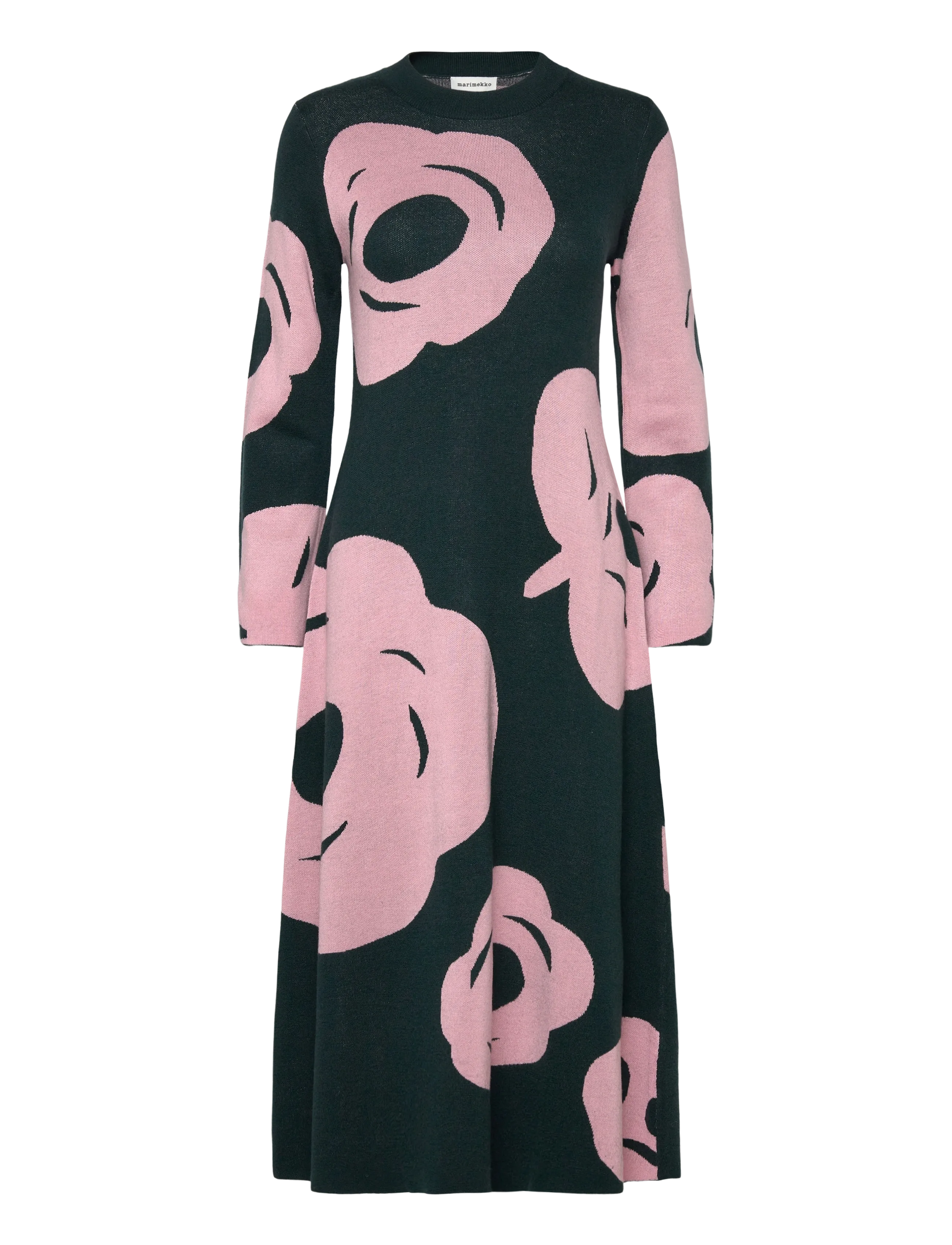 Marimekko LEIKKUU TUMMA - Dresses - DARK GREEN, LIGHT PINK / pink/rose